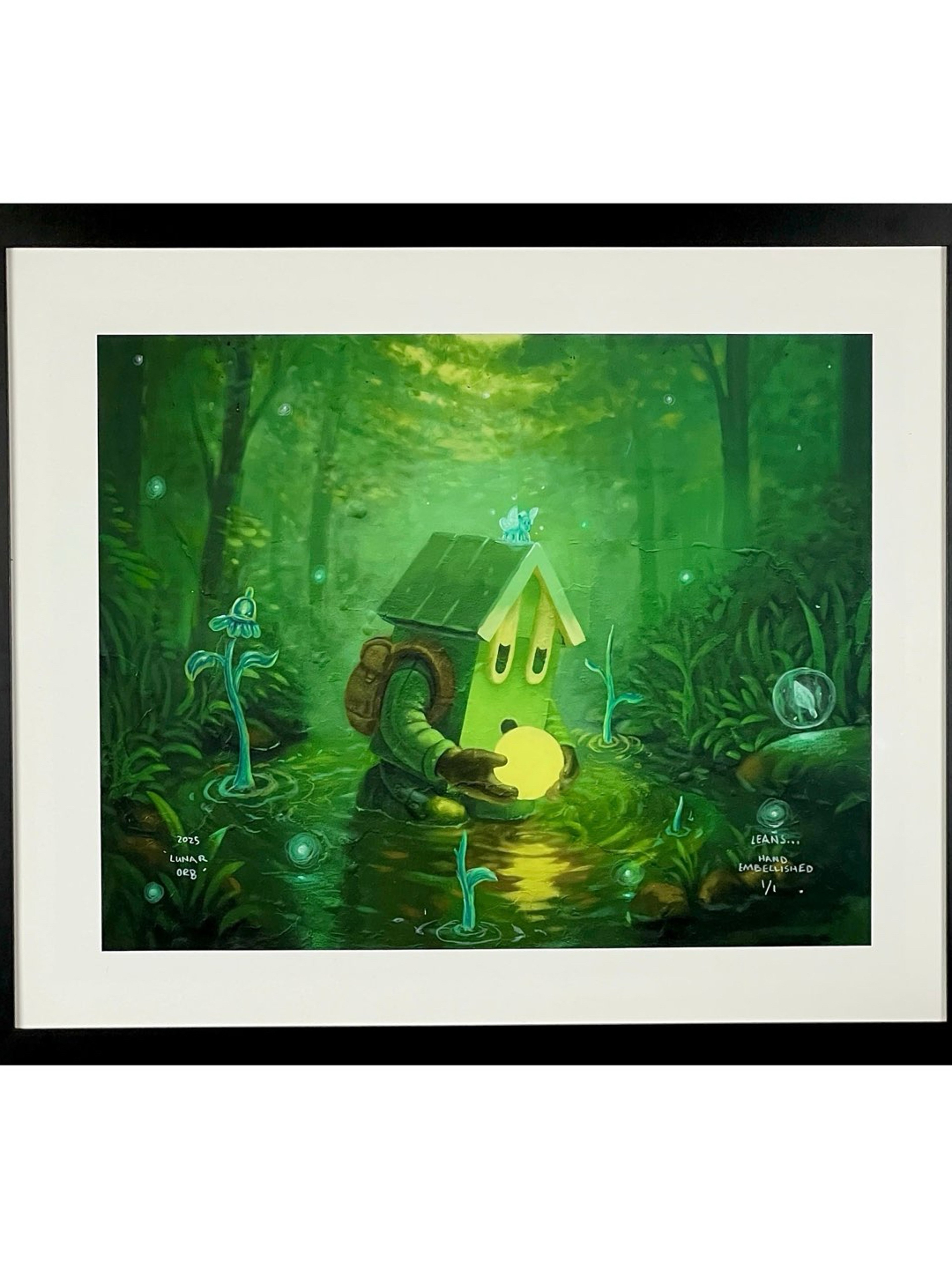 Preview pic of Leans "Lunar Orb" Hand Embellished 1/1 Print