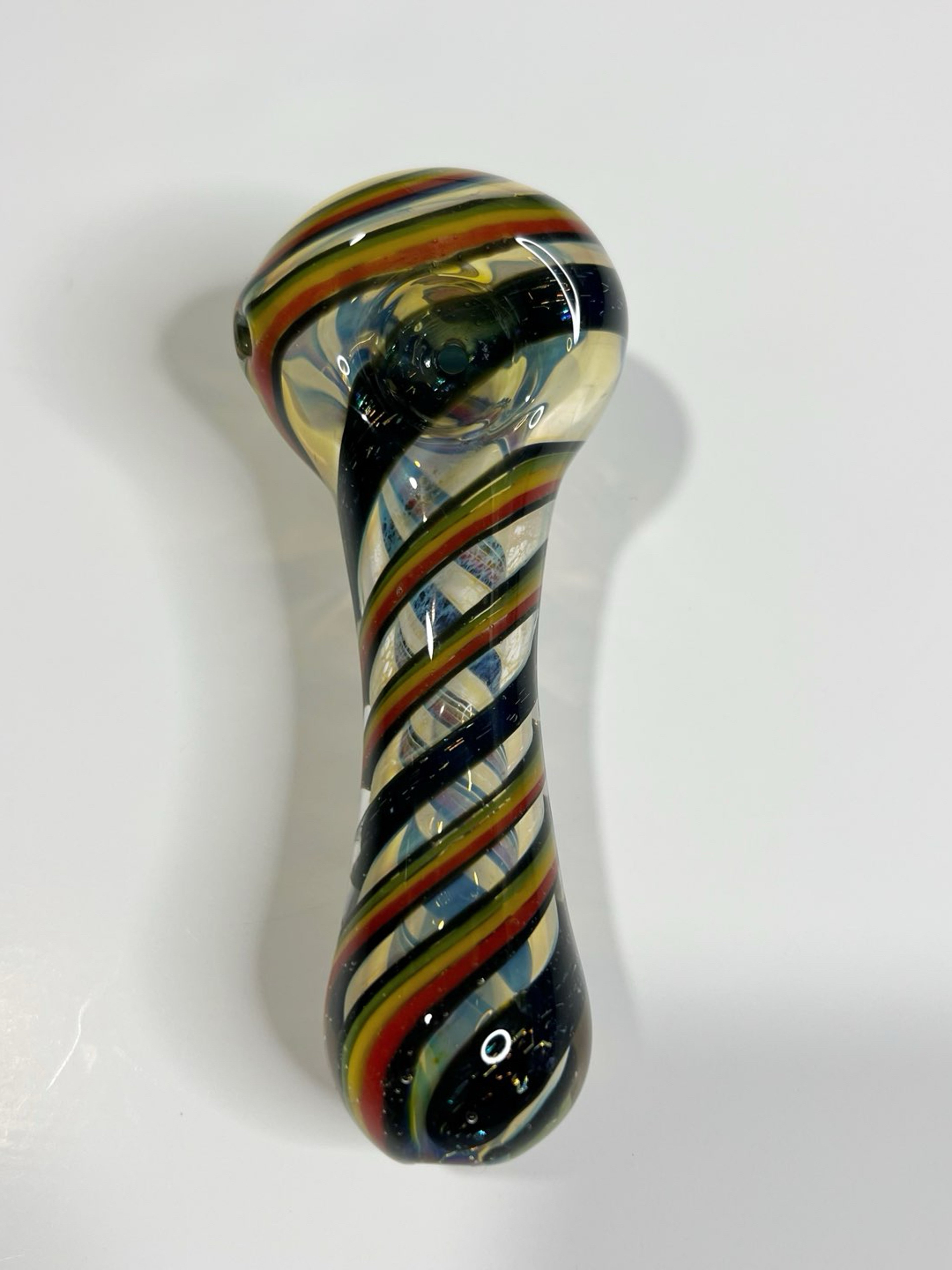 Preview pic of 5” Handmade Glass Spoon Smoking Bowl  Pipe Color Changing Blue Red Green