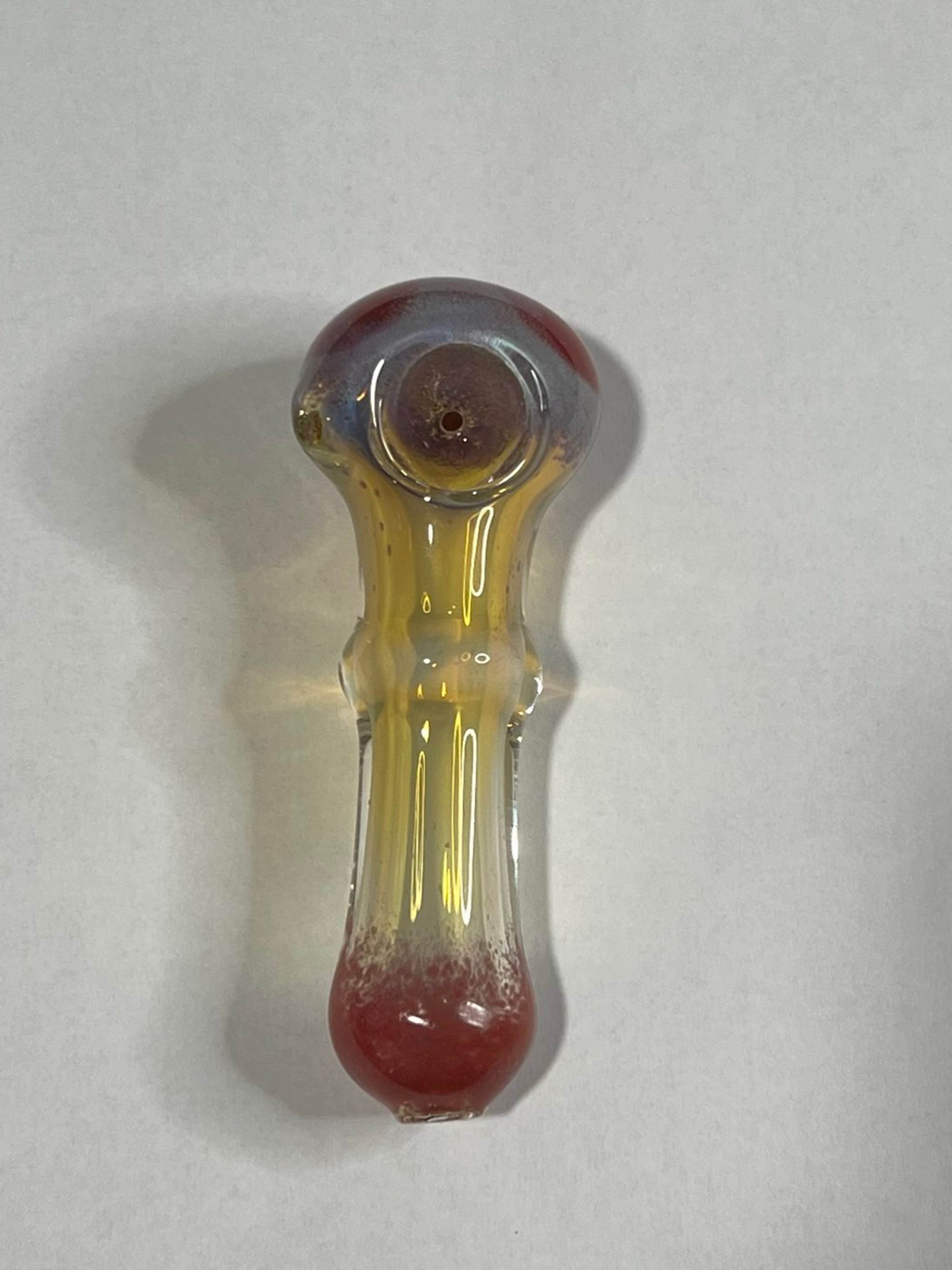 Preview pic of 5" Handmade Glass Tobacco Spoon Smoking Bowl  Pipe Yellow Red