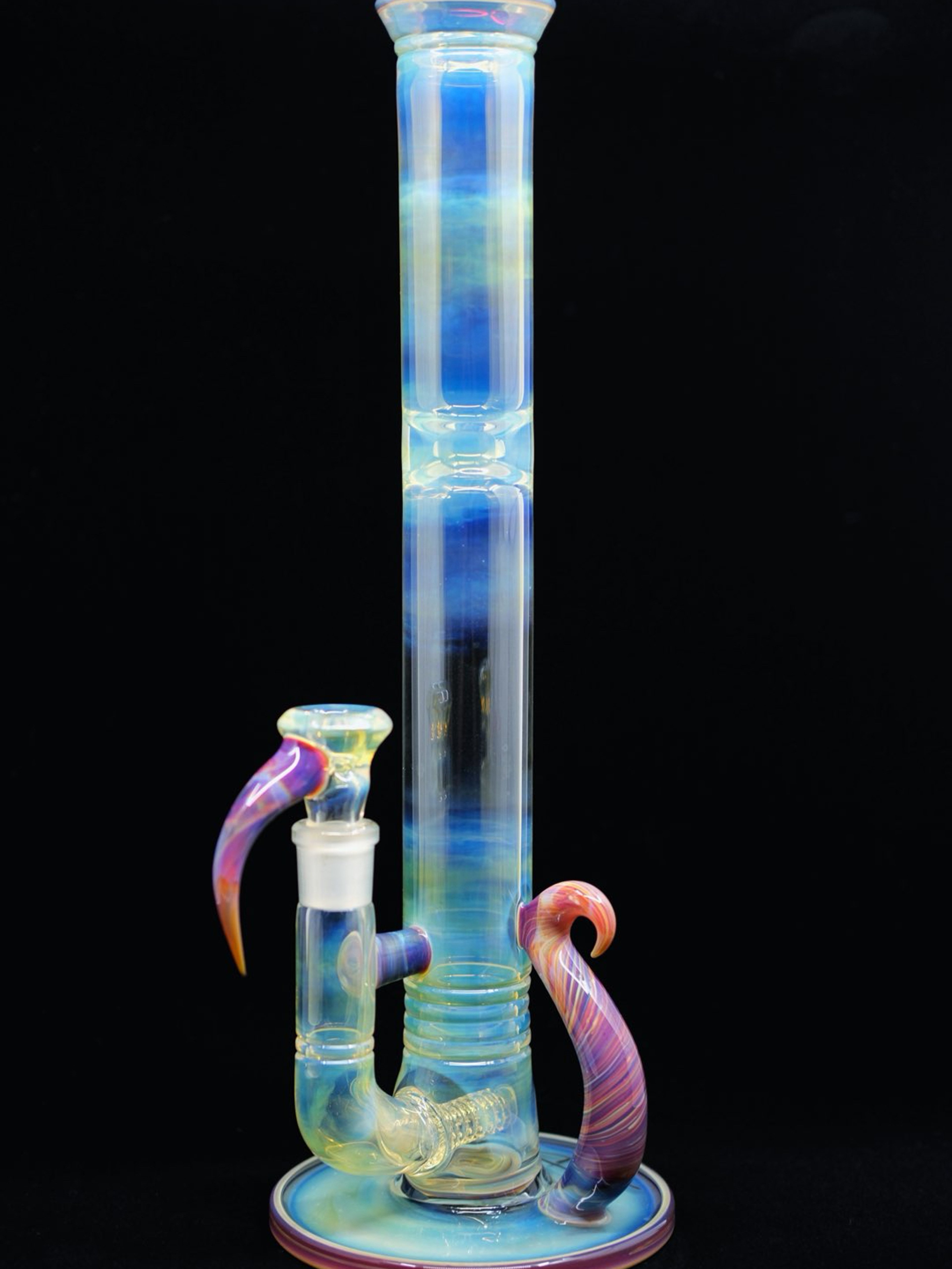 16.5" Amber Purple Stemline With Horn And Silver Fume image 0