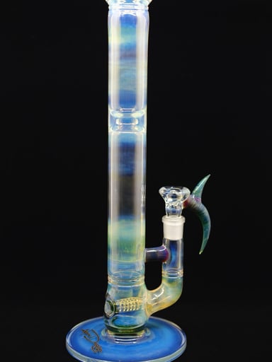 Preview pic of 16.75" Silver Fumed Amber Purple Mixed With Green Stemline