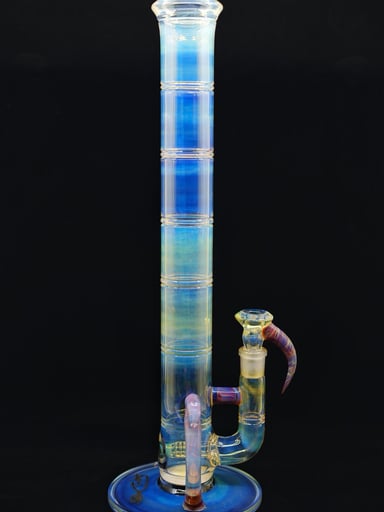 Preview pic of 19" 50x5 Fumed Bamboo Style Stemline With Amber Purple and Blue Accents