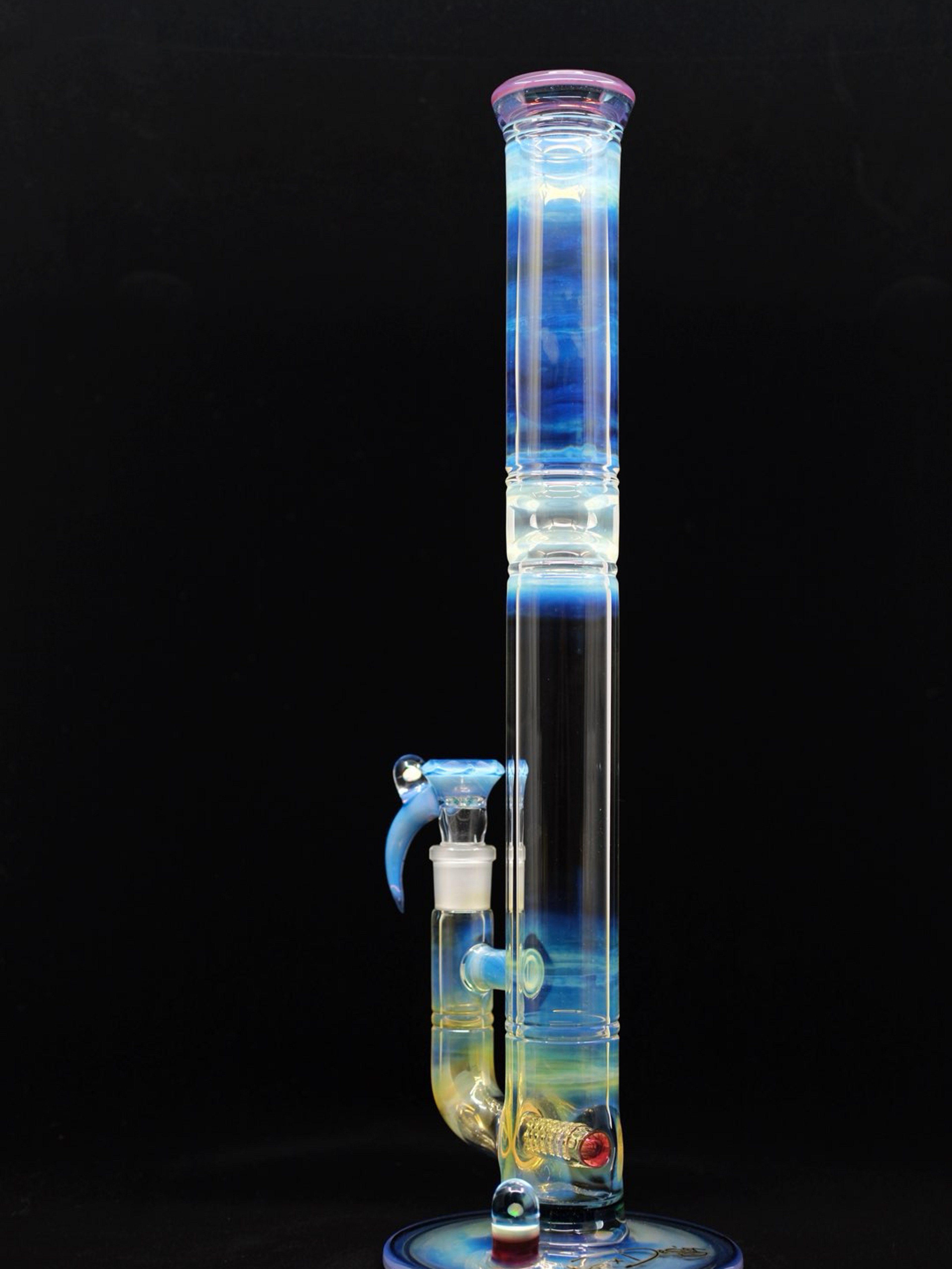 18.75" Fumed Stemline with Double Layer Lip Wraps and Opal Sphere image 0