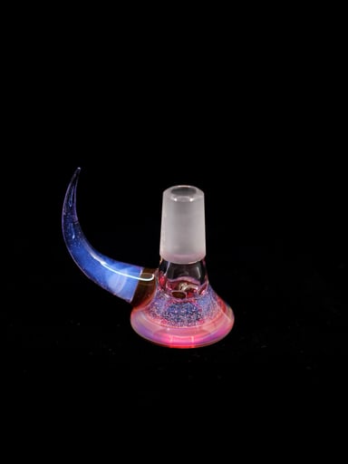 Preview pic of Purple Crushed Opal With Red Lip Wrap Accent and Rose Quartz Horn 18mm