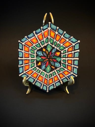 Preview pic of Hand Painted Cork Mandala Mood Mat