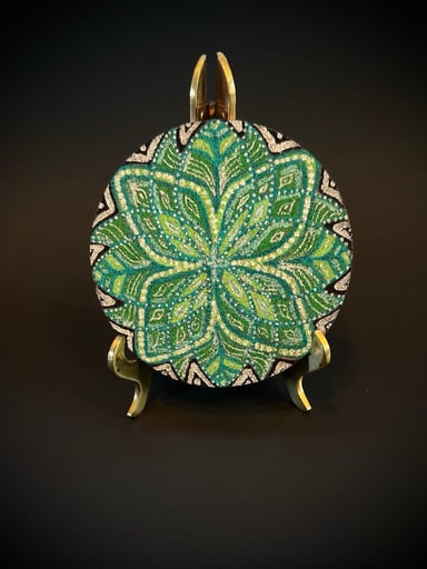 Preview pic of Hand painted Cork Mandala Mood Mat