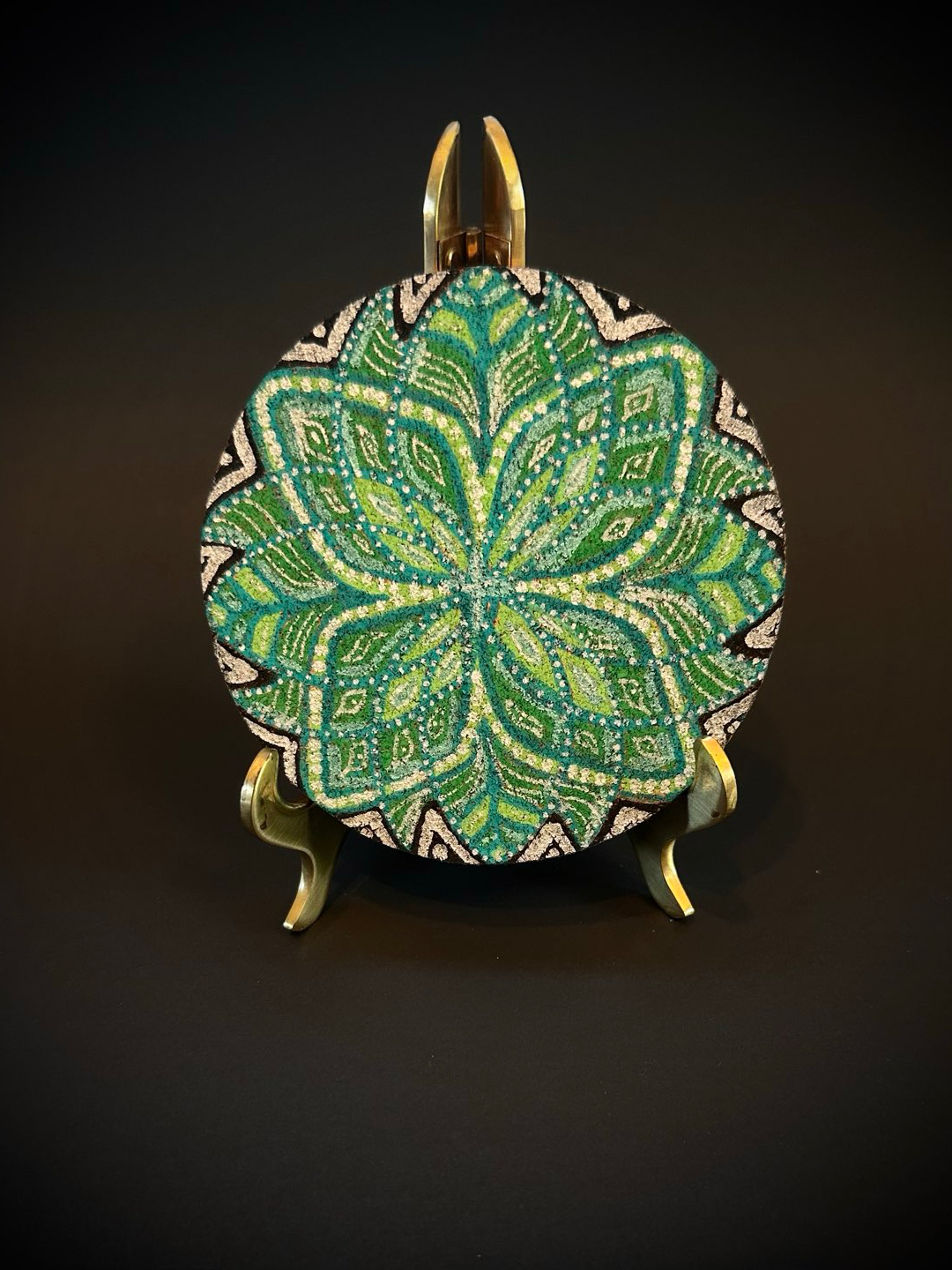 Hand painted Cork Mandala Mood Mat image 0