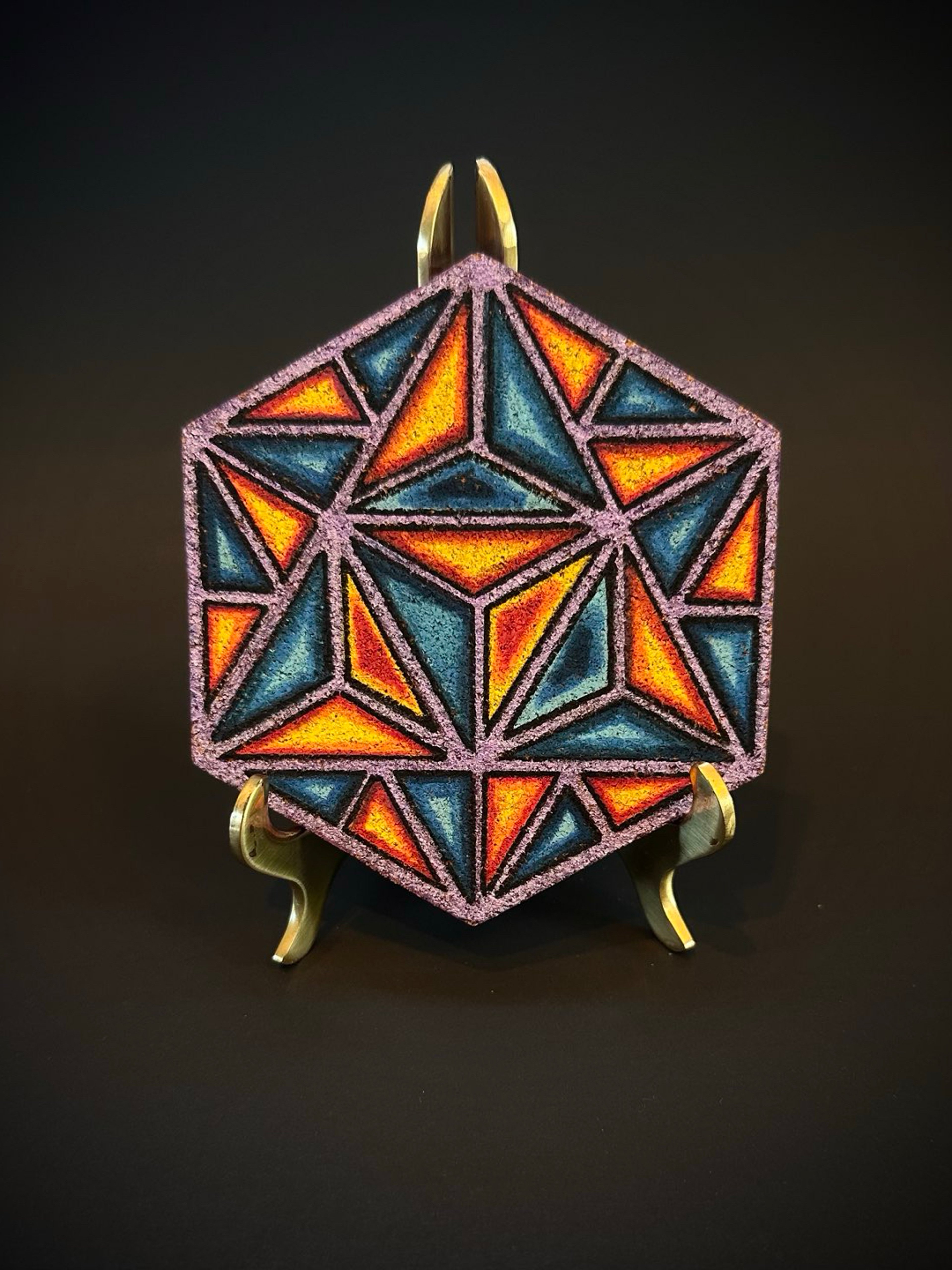 Hand Painted Cork Merkaba Mood Mat image 0