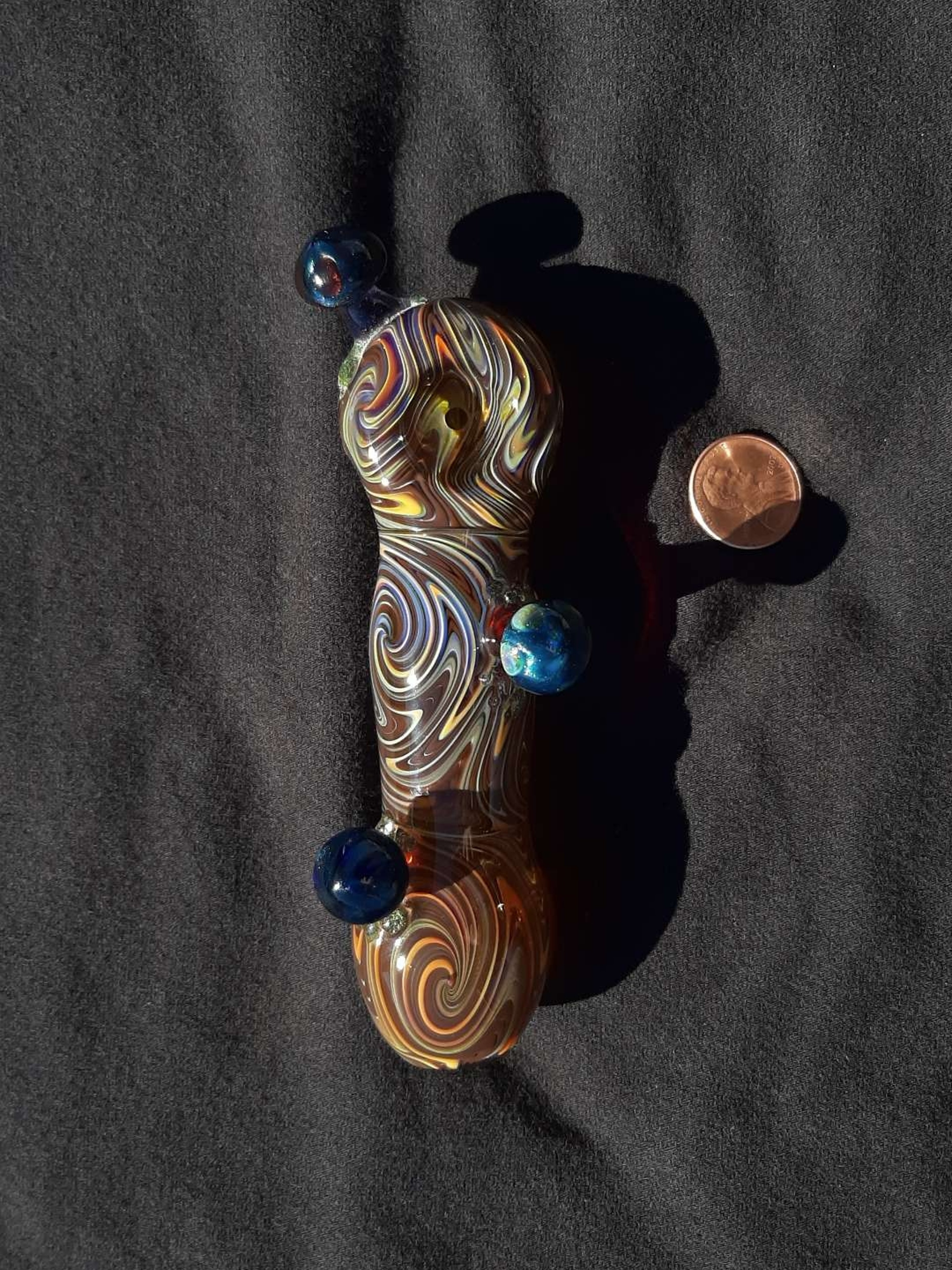 Preview pic of Wig wag, borosilicate glass, mushroom pipe