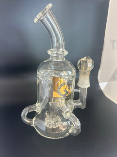 Preview pic of Diamond Glass 10” Curved Neck Recycler Rig w/ Inline & Showerhead Perc