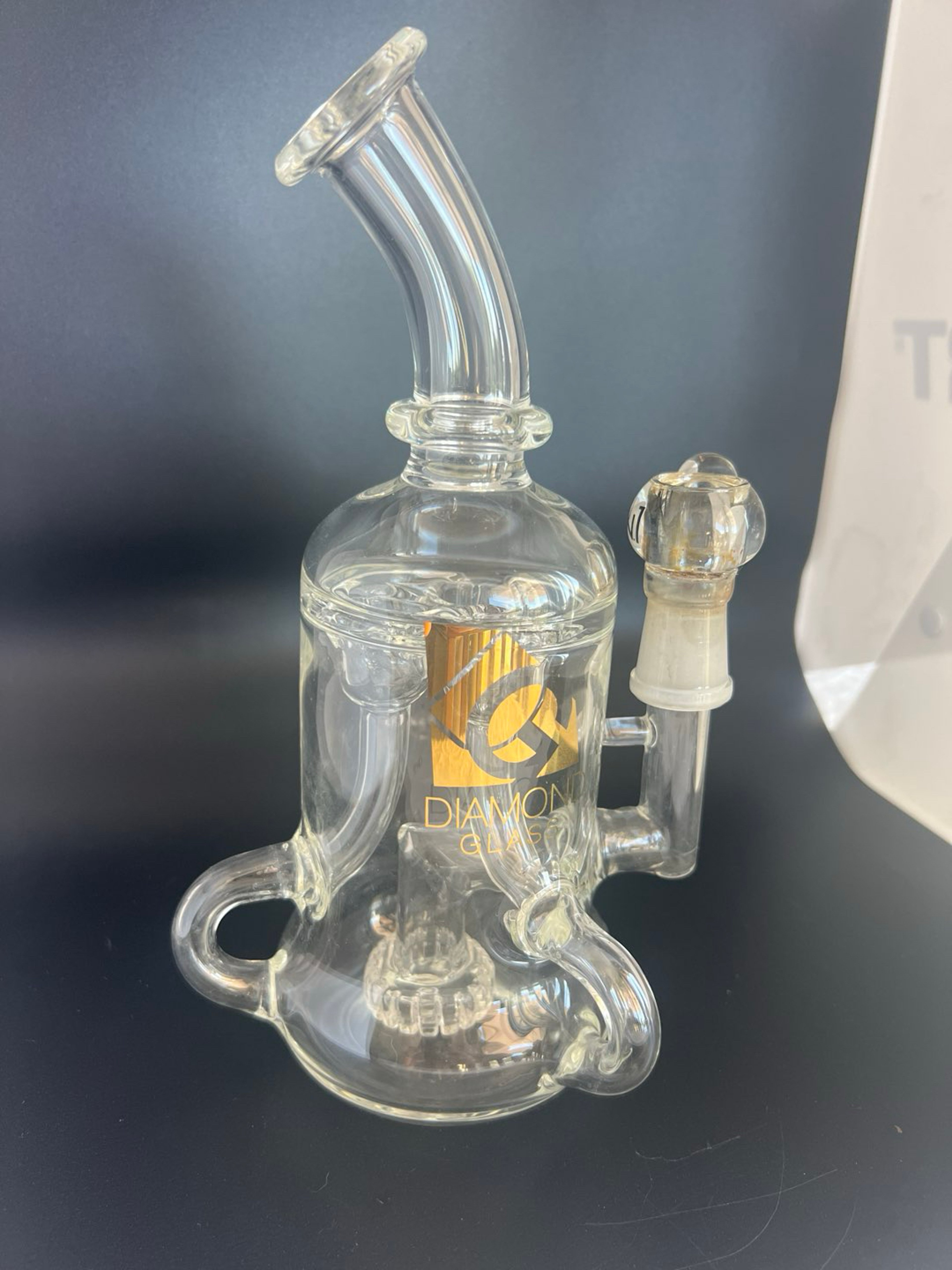 Preview pic of Diamond Glass 10” Curved Neck Recycler Rig w/ Inline & Showerhead Perc