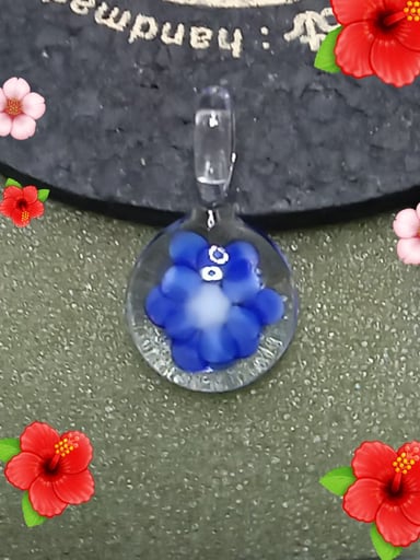 Preview pic of Beautiful,Collectible,Dot Stack,Blue Flower Pendy
