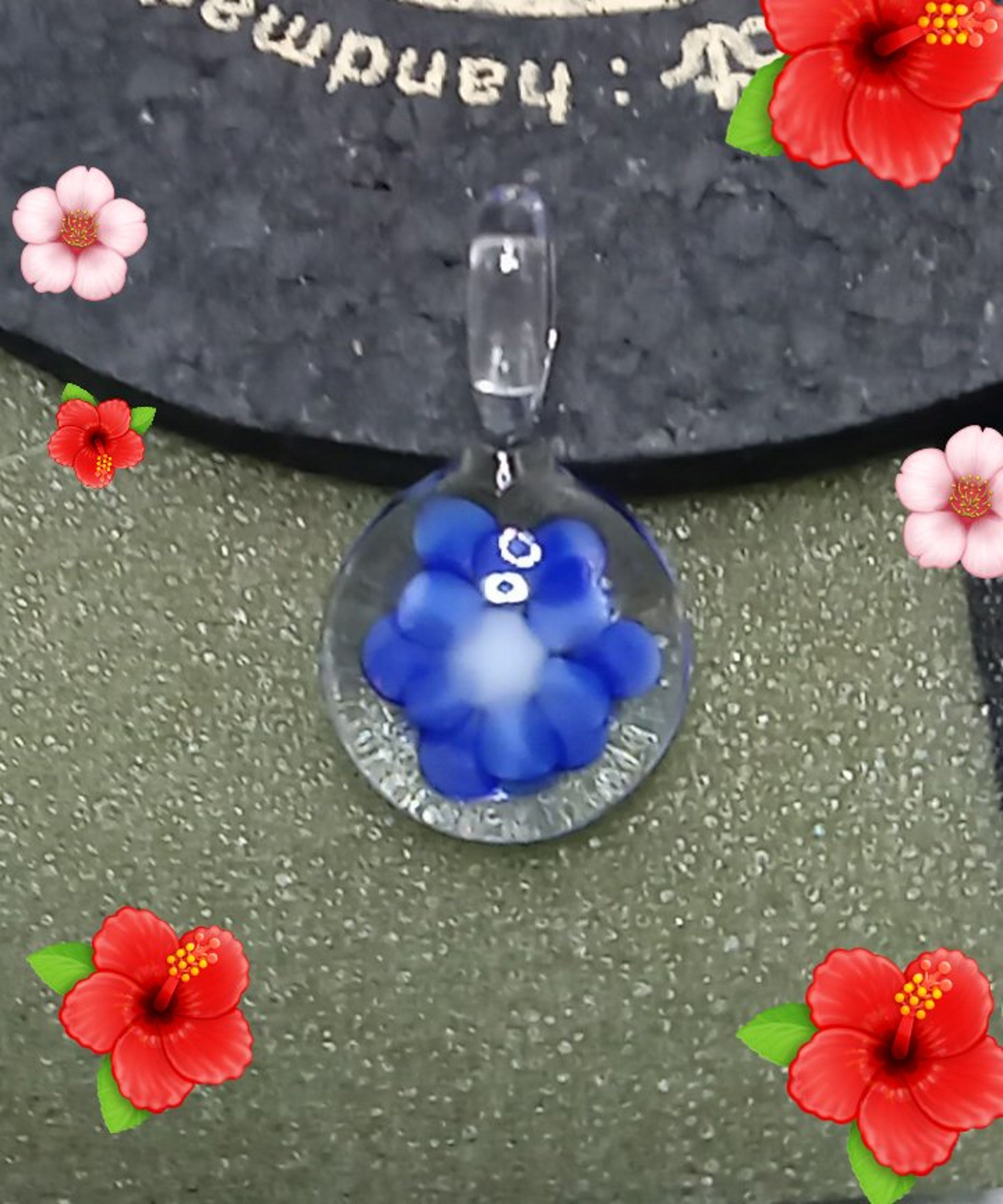 Preview pic of Beautiful,Collectible,Dot Stack,Blue Flower Pendy