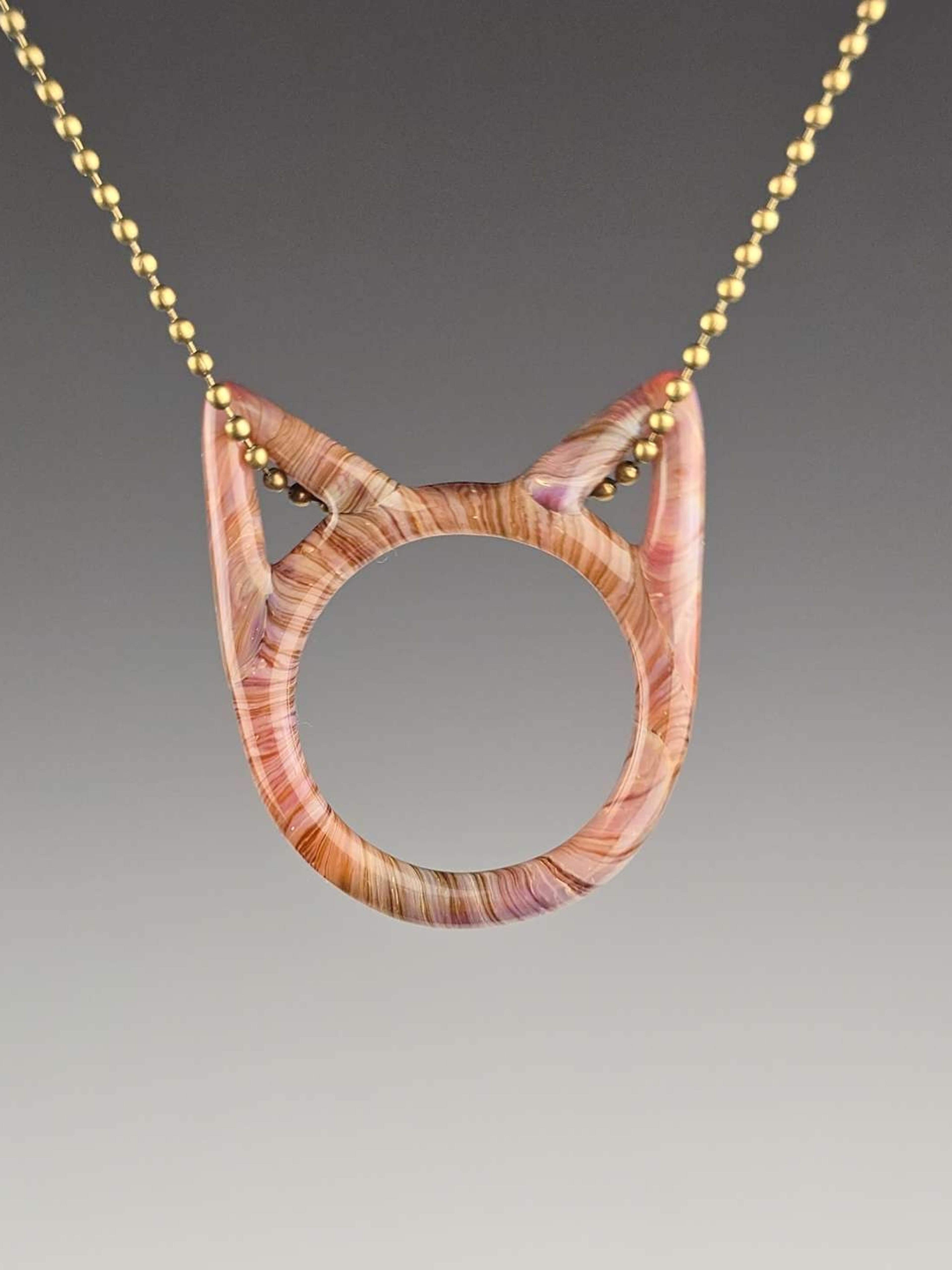 Preview pic of Brown Tabby Kitty Face Pendant