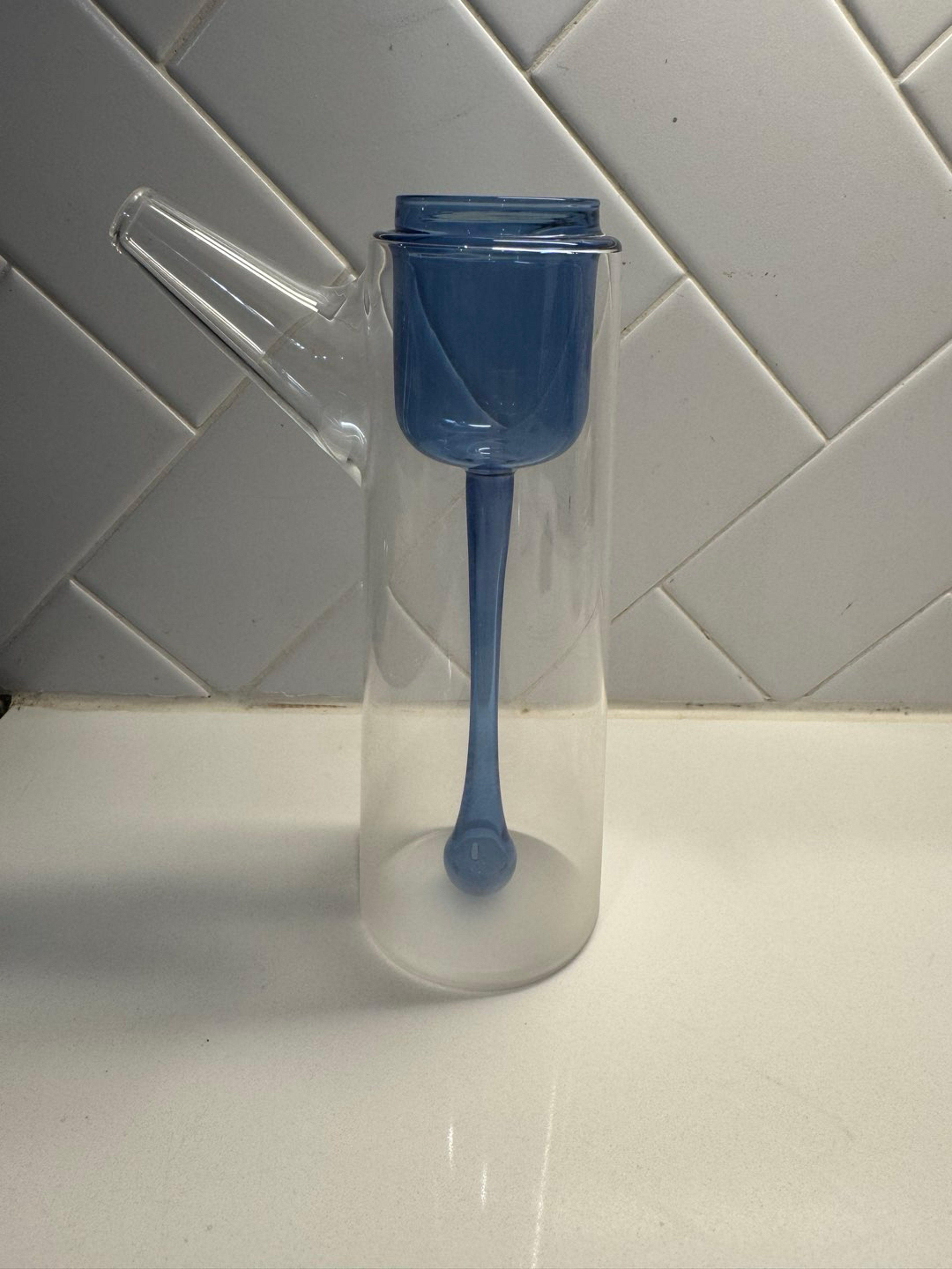 Preview pic of Puffco Proxy Droplet Glass Attachment Clear/Blue