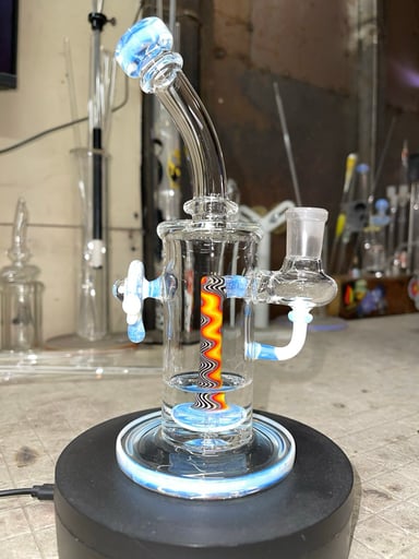 Preview pic of 8” tall 14mm ghost and fire zebra color