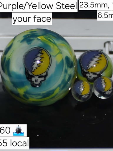 Preview pic of Purple/Yellow steel your face 4 piece slurper set!
