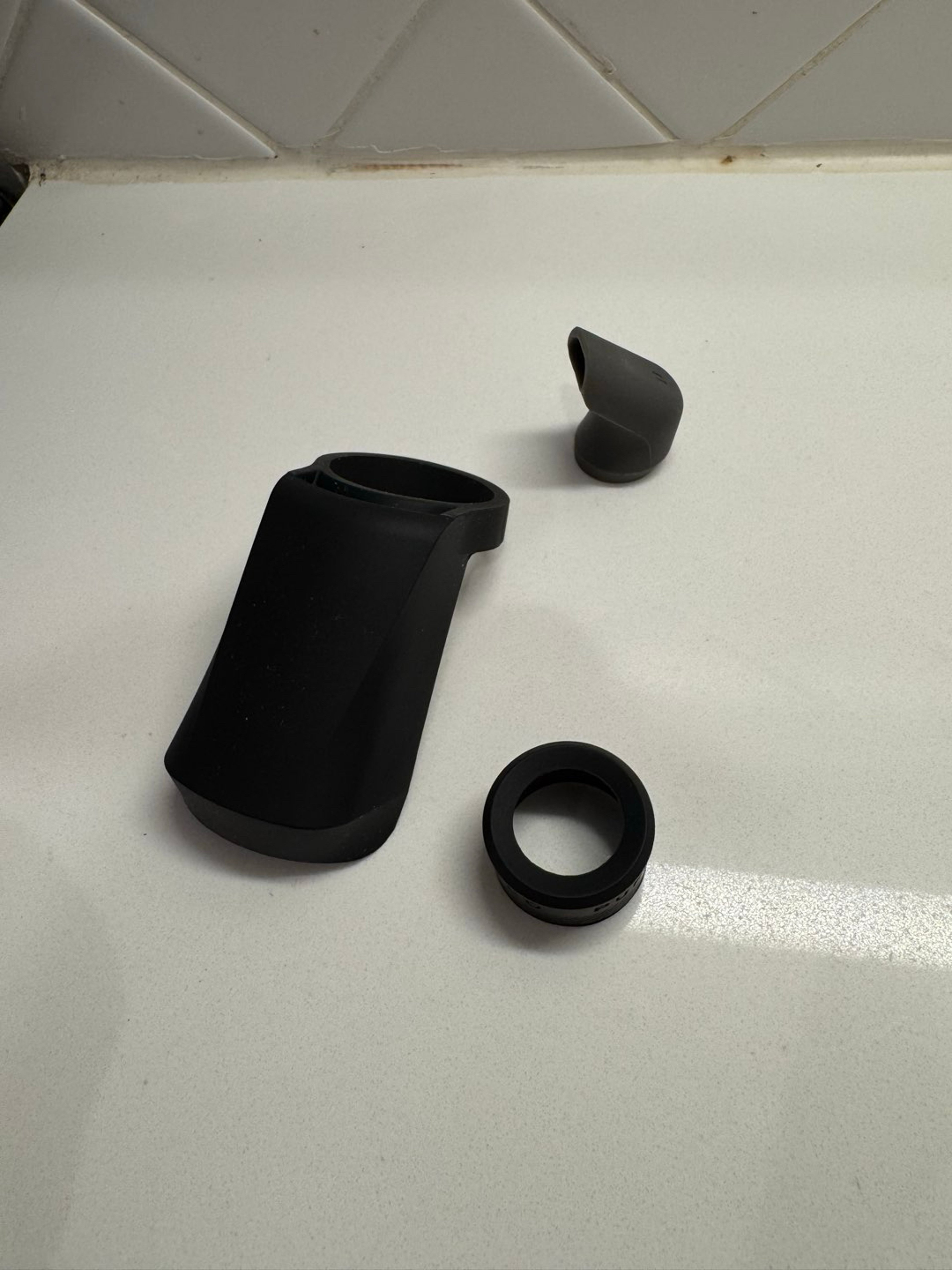 Preview pic of 3 pieces of a Puffco Peak, travel kit, Black & Grey