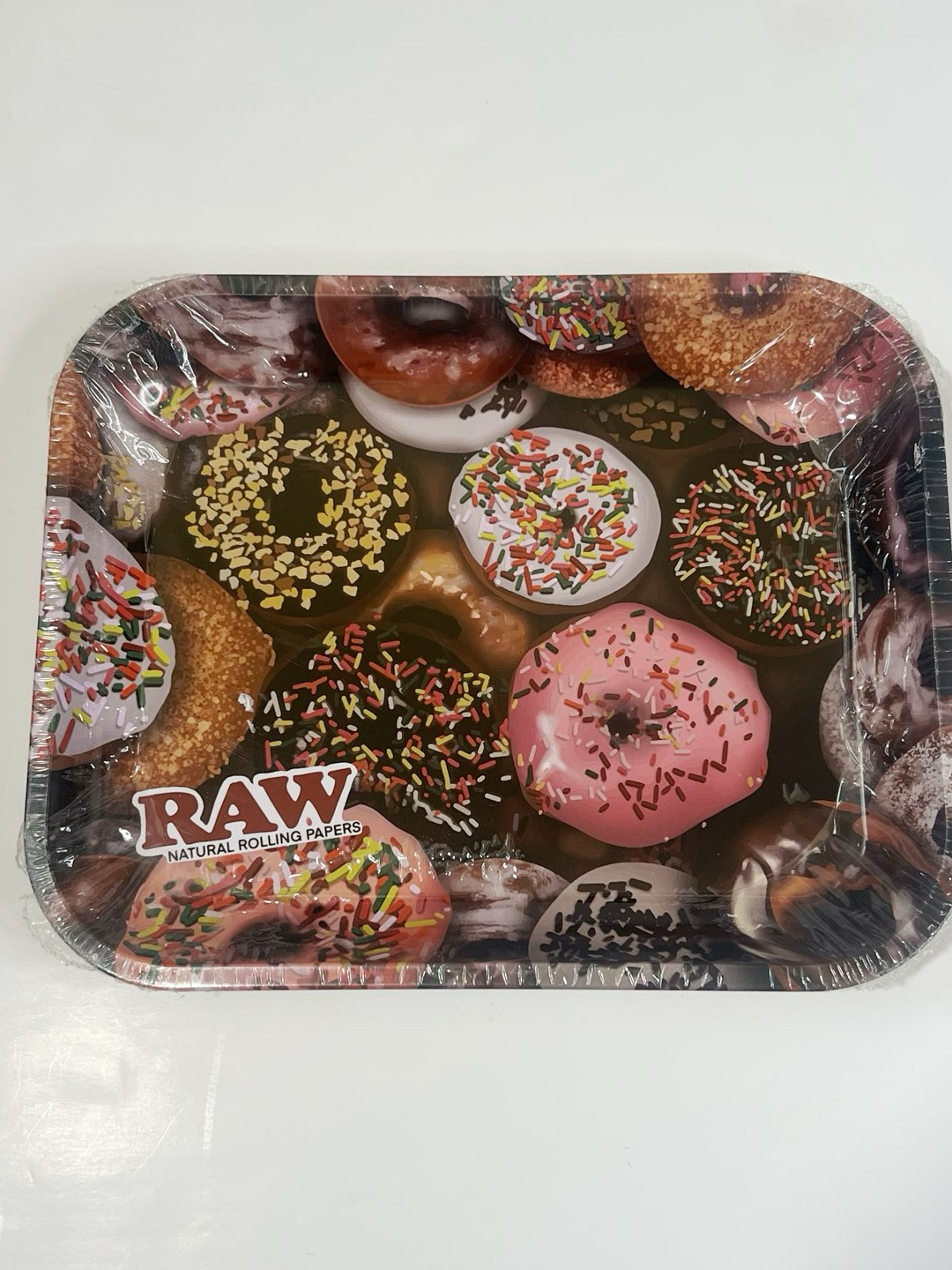 Preview pic of Authentic RAW Donut Metal Rolling Tray Large 14” x 11”