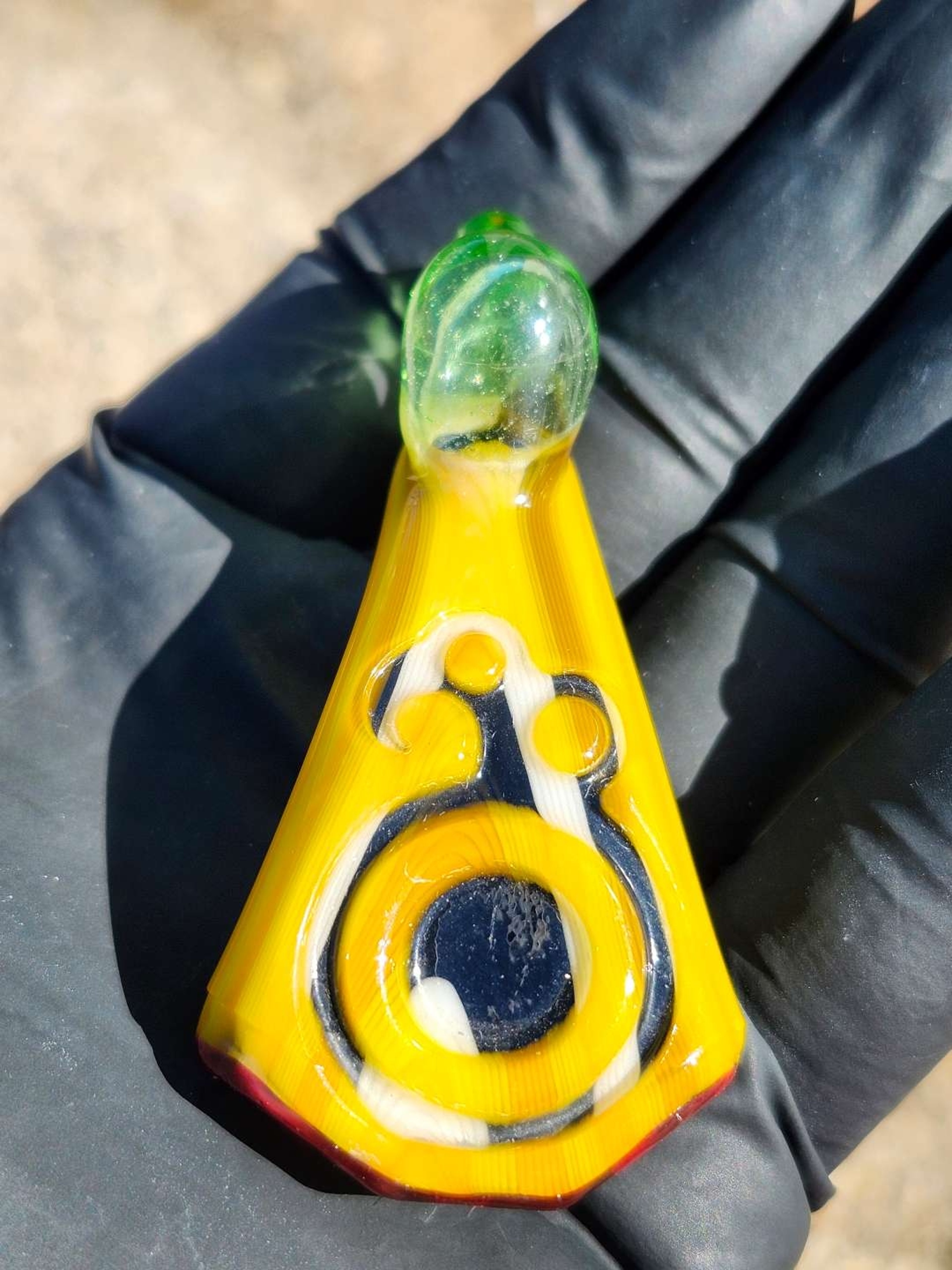 SCHMITZ GLASS  CARVED PENDANT image 0