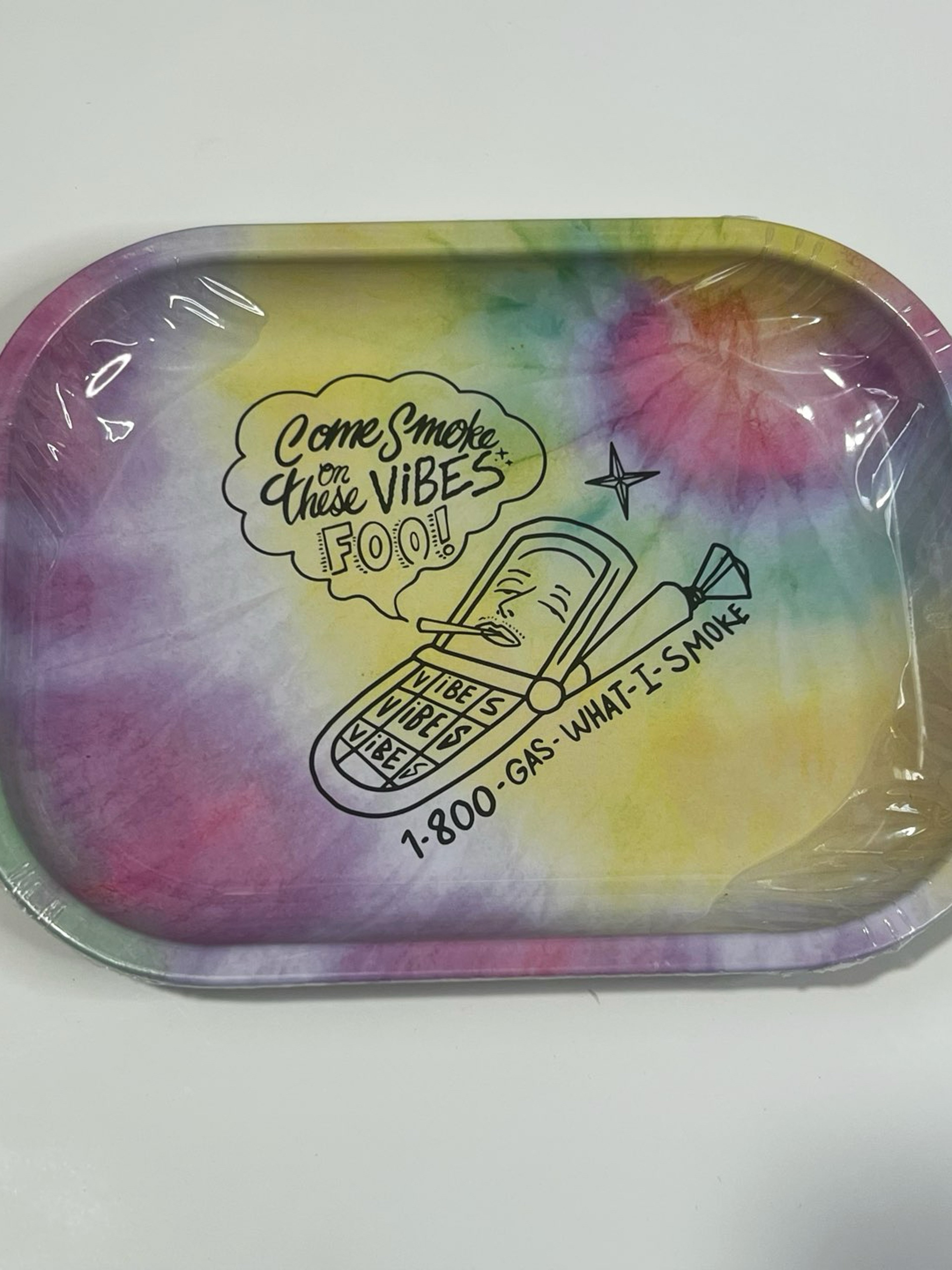 Preview pic of Vibes  Metal Rolling Tray Tie Dye 5.5”x7