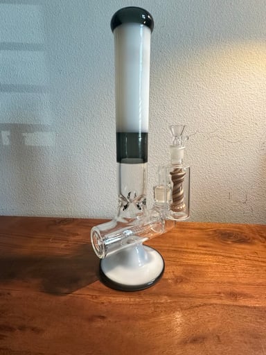 Preview pic of 15-1/2” Smoke W/B Percolator Bong with Asher Deluxe