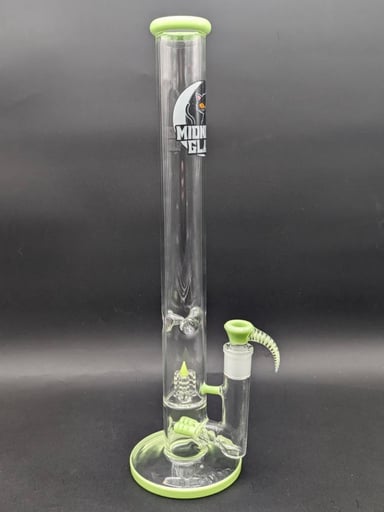 Preview pic of MIDNIGHT GLASS DUAL INLINE + INV3 BONG w/ MATCHING 4 HOLE SLIDE