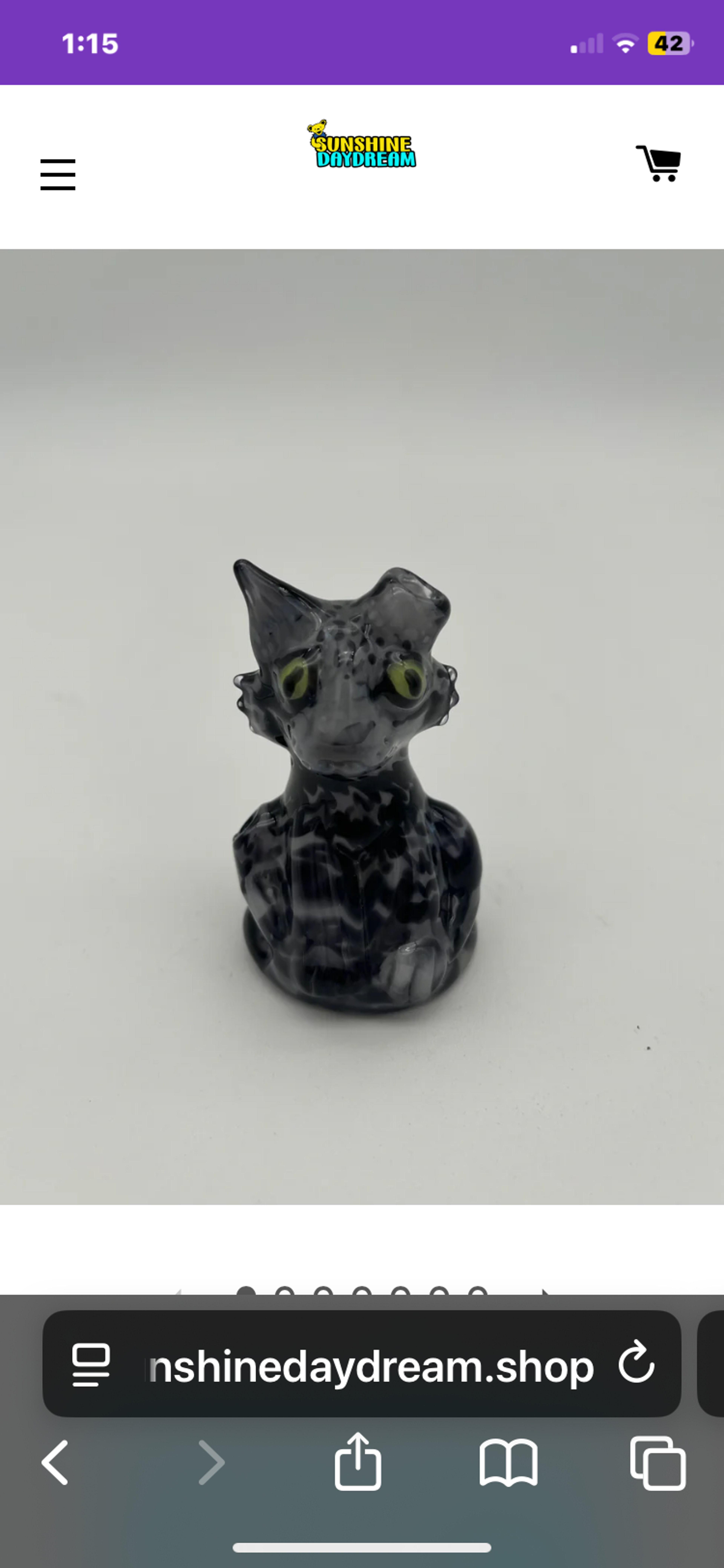 Preview pic of Freeways Glass Art Mini Cat Handpipe