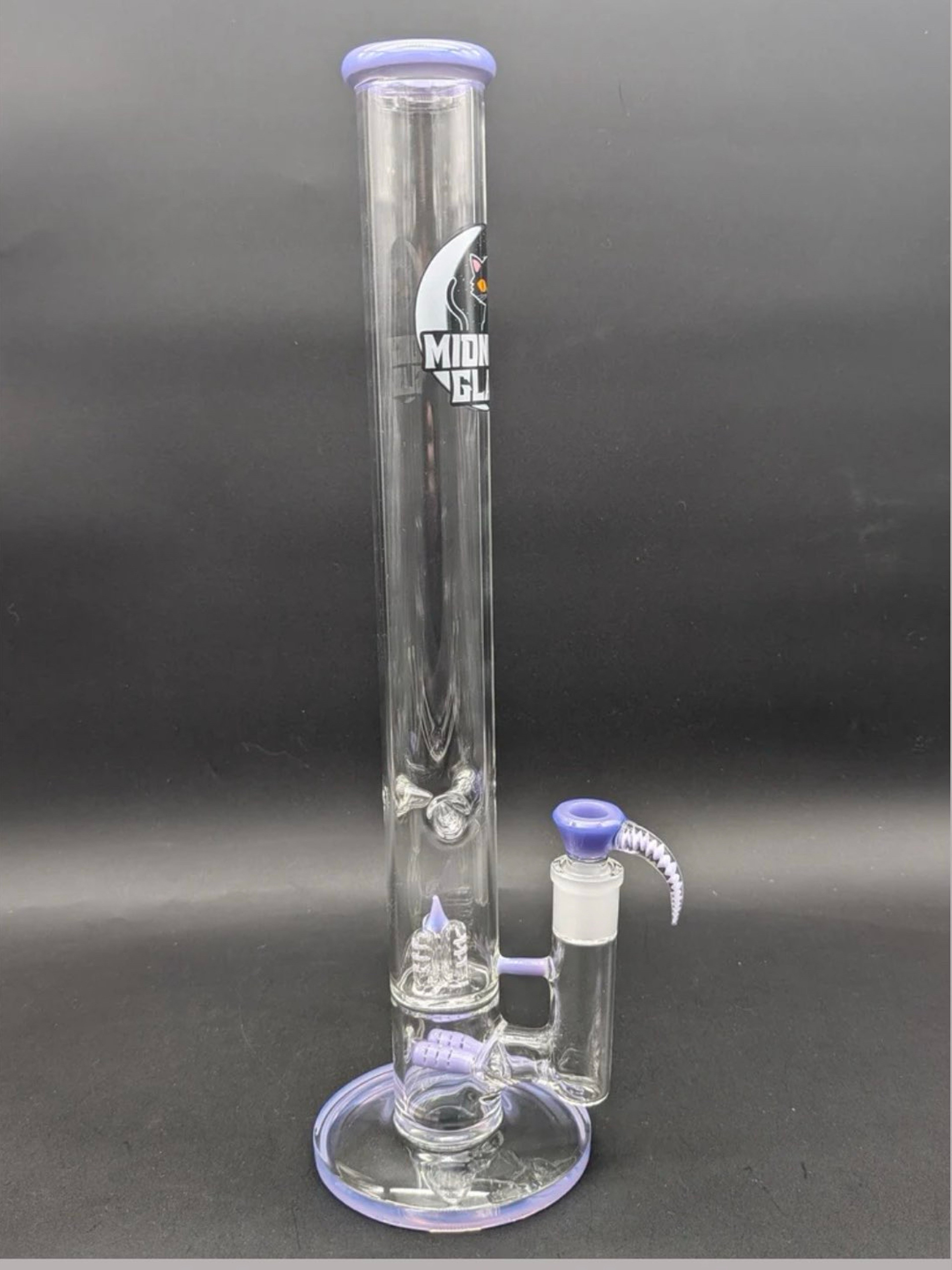 Preview pic of MIDNIGHT GLASS DUAL INLINE + INV3 BONG w/ MATCHING 4 HOLE SLIDE