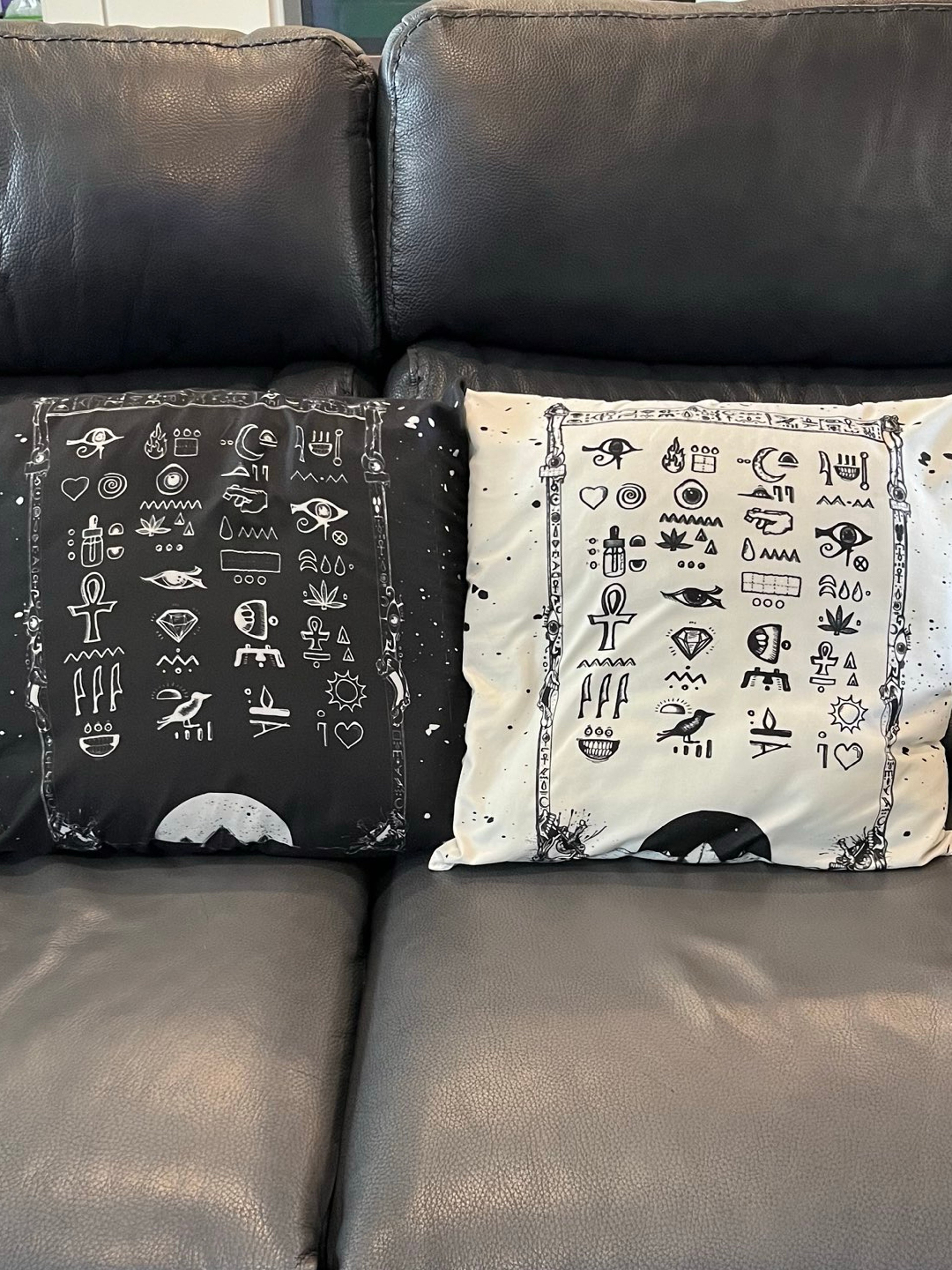 Preview pic of 18” x 18” Hieroglyphics Pillow Set by Aaron Brooks (abrooksart)alt