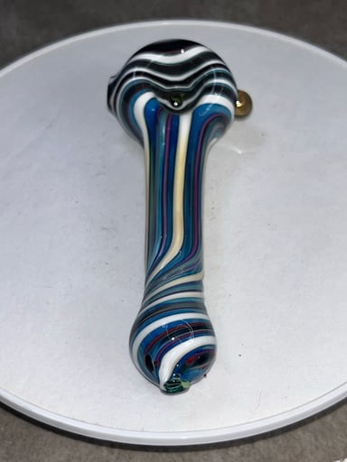 Preview pic of Textured Lined Spoon by NoBullGlassworks