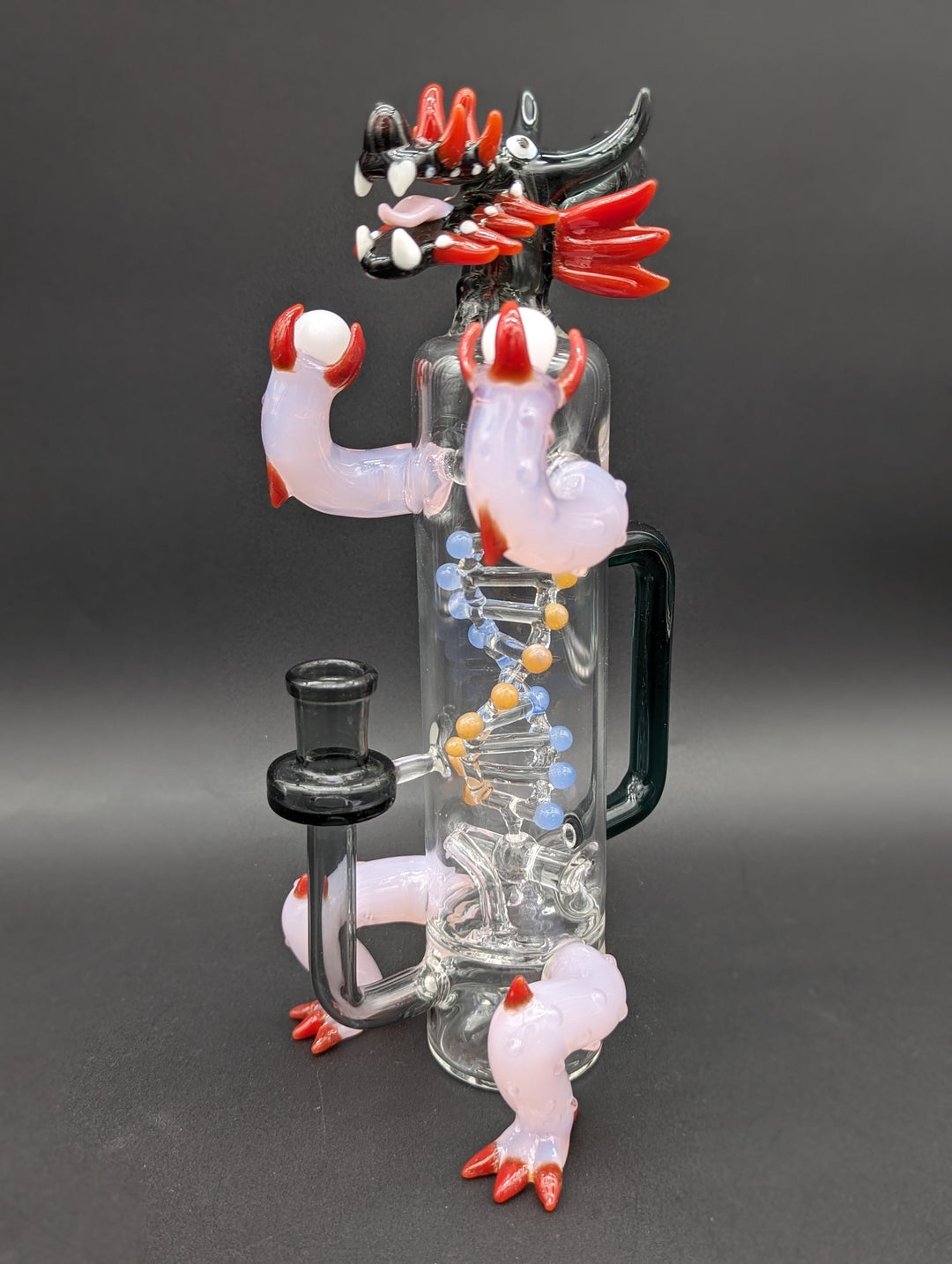 Preview pic of 10" DRAGON W/ SPINNING DNA HELIX (Dry or Wet Rig)