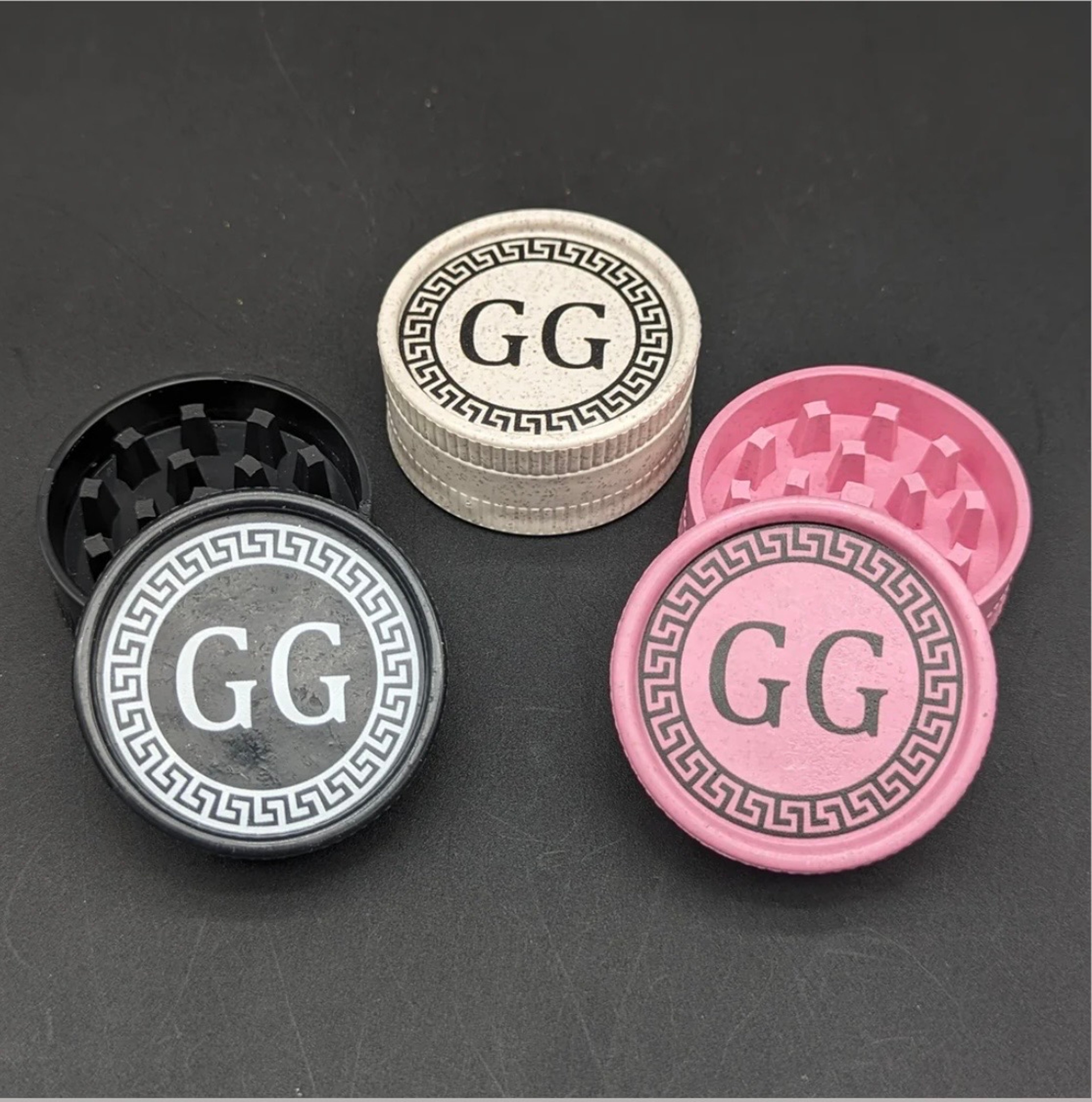 GREEK GLASS 2 PIECE HEMP GRINDER image 0