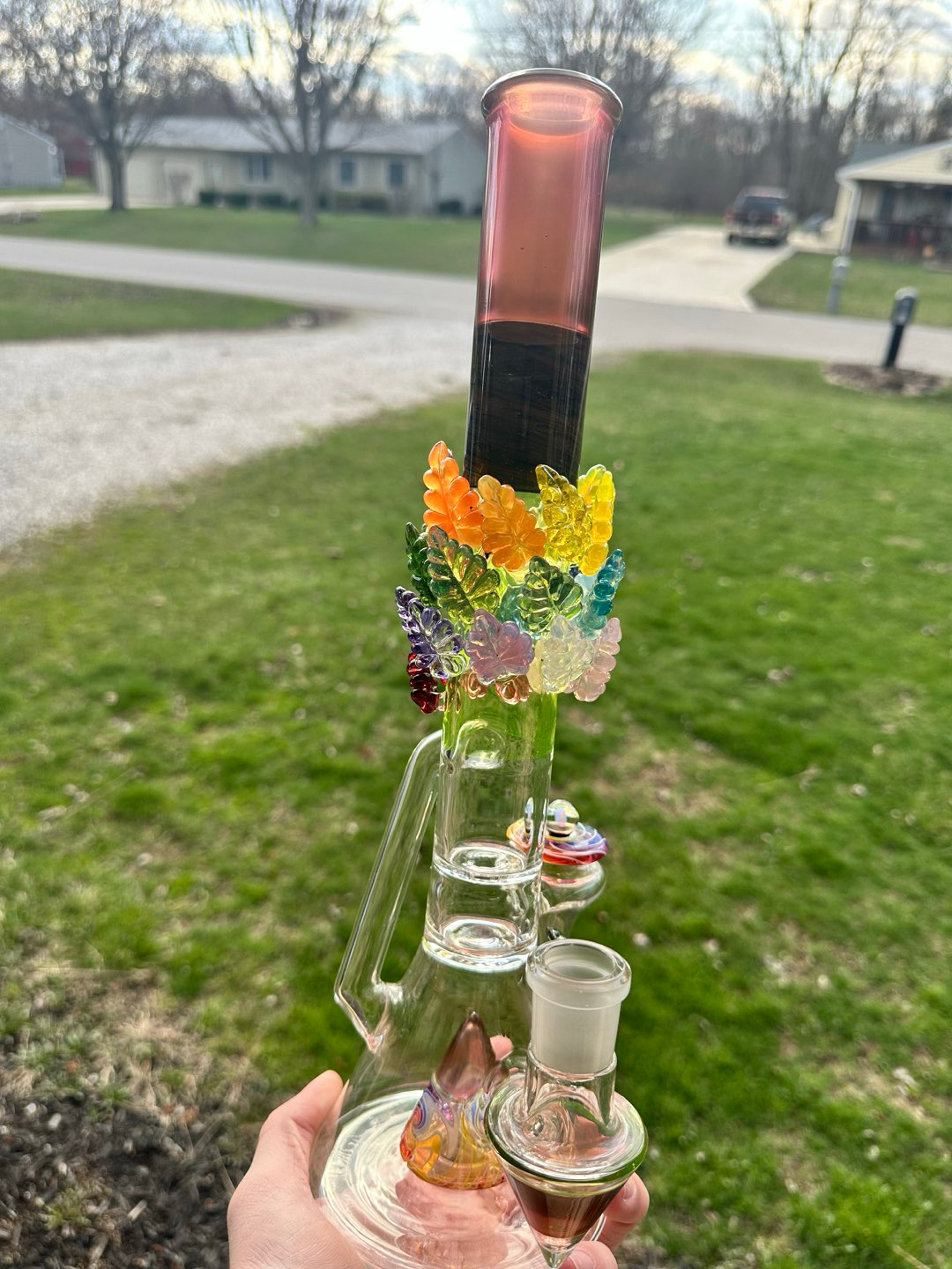 Discobox Glass x KittyMeowGlass Worked Recycling Beaker image 0