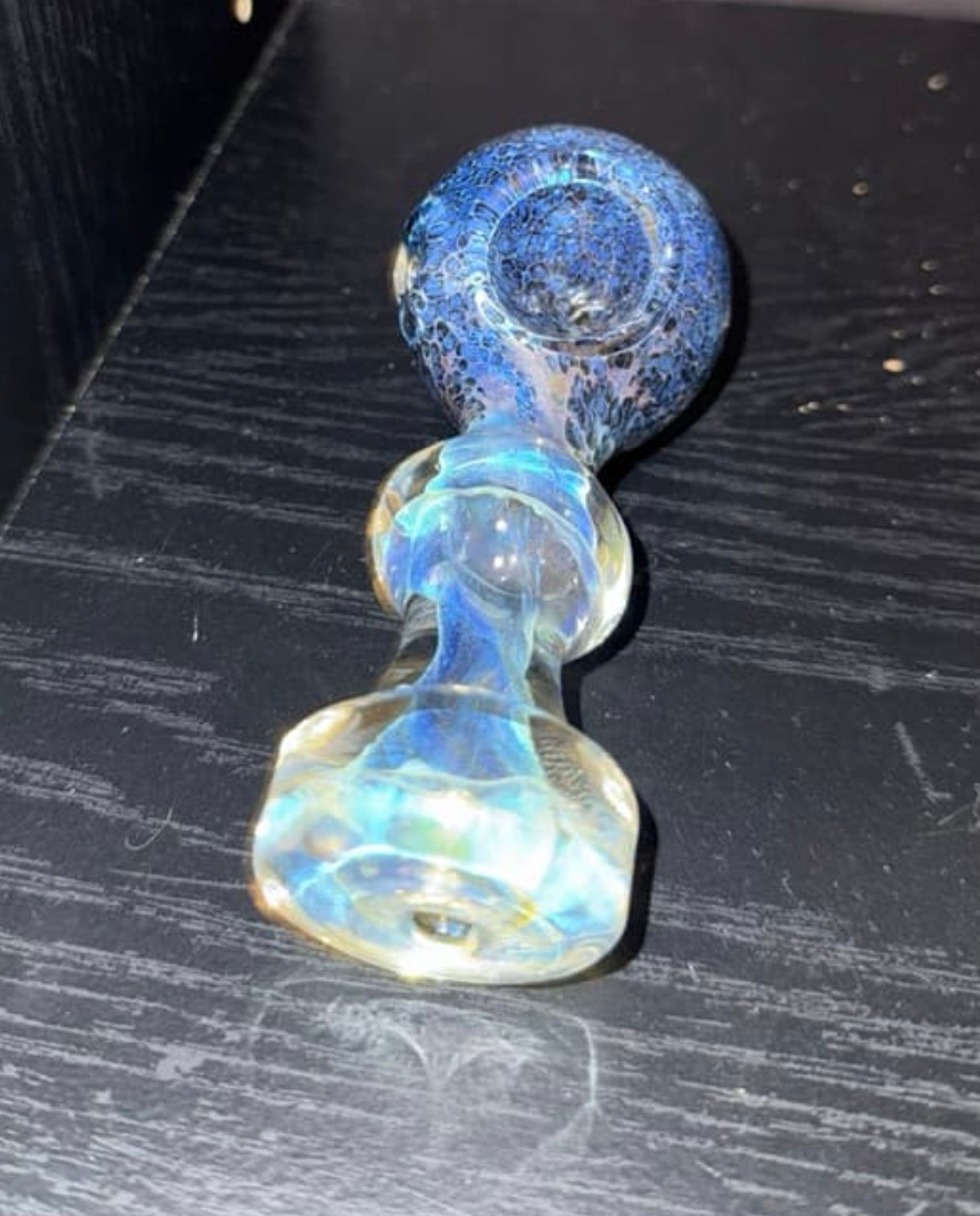 Blue and clear glass pipe image 0