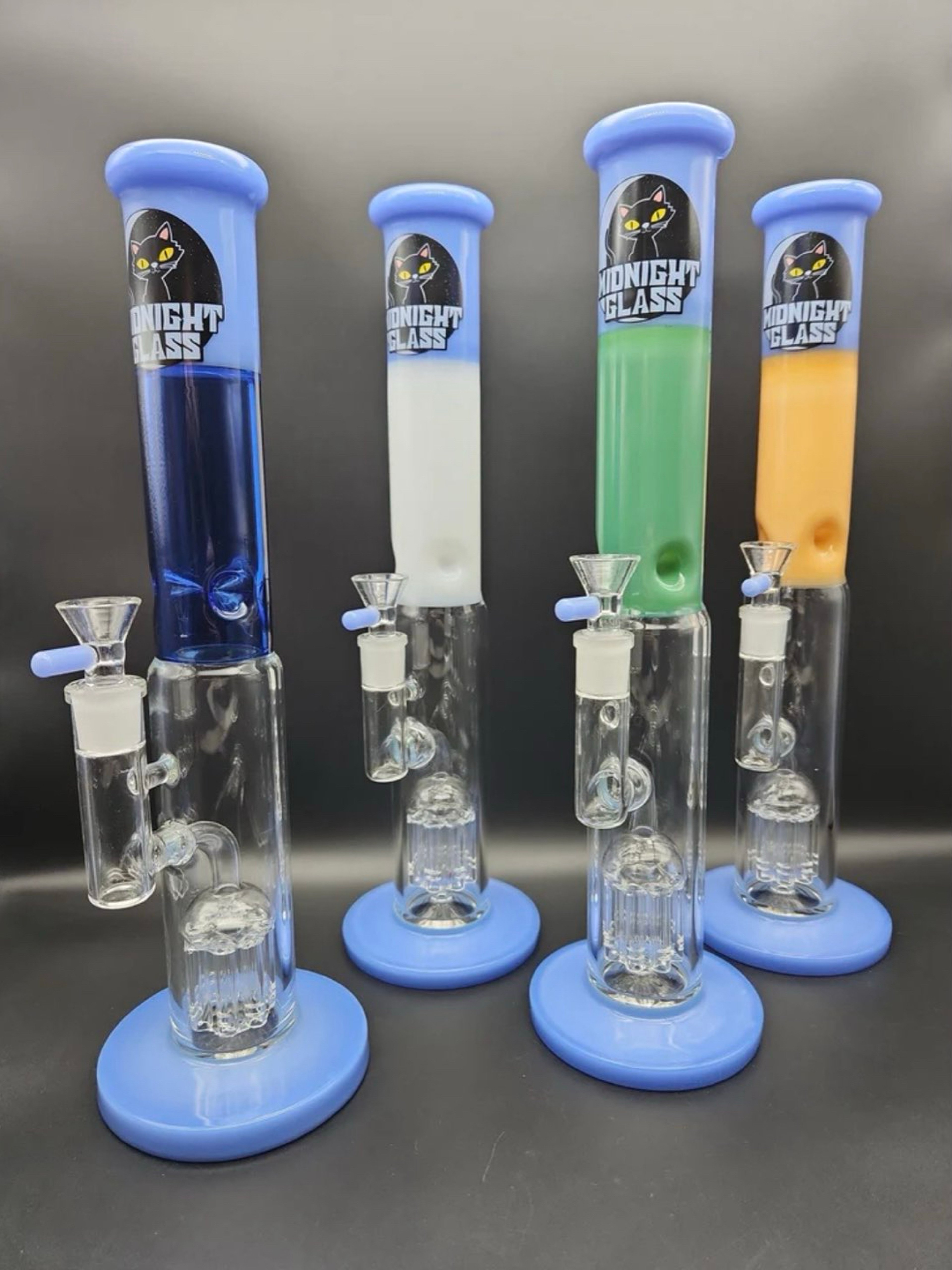 Preview pic of MIDNIGHT GLASS 14.5” STRAIGHT TUBE W/ TREE PERC