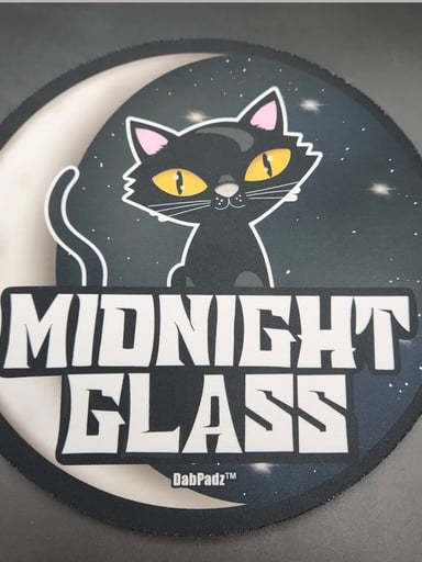 Preview pic of MIDNIGHT GLASS ROUND 8” DAB MAT