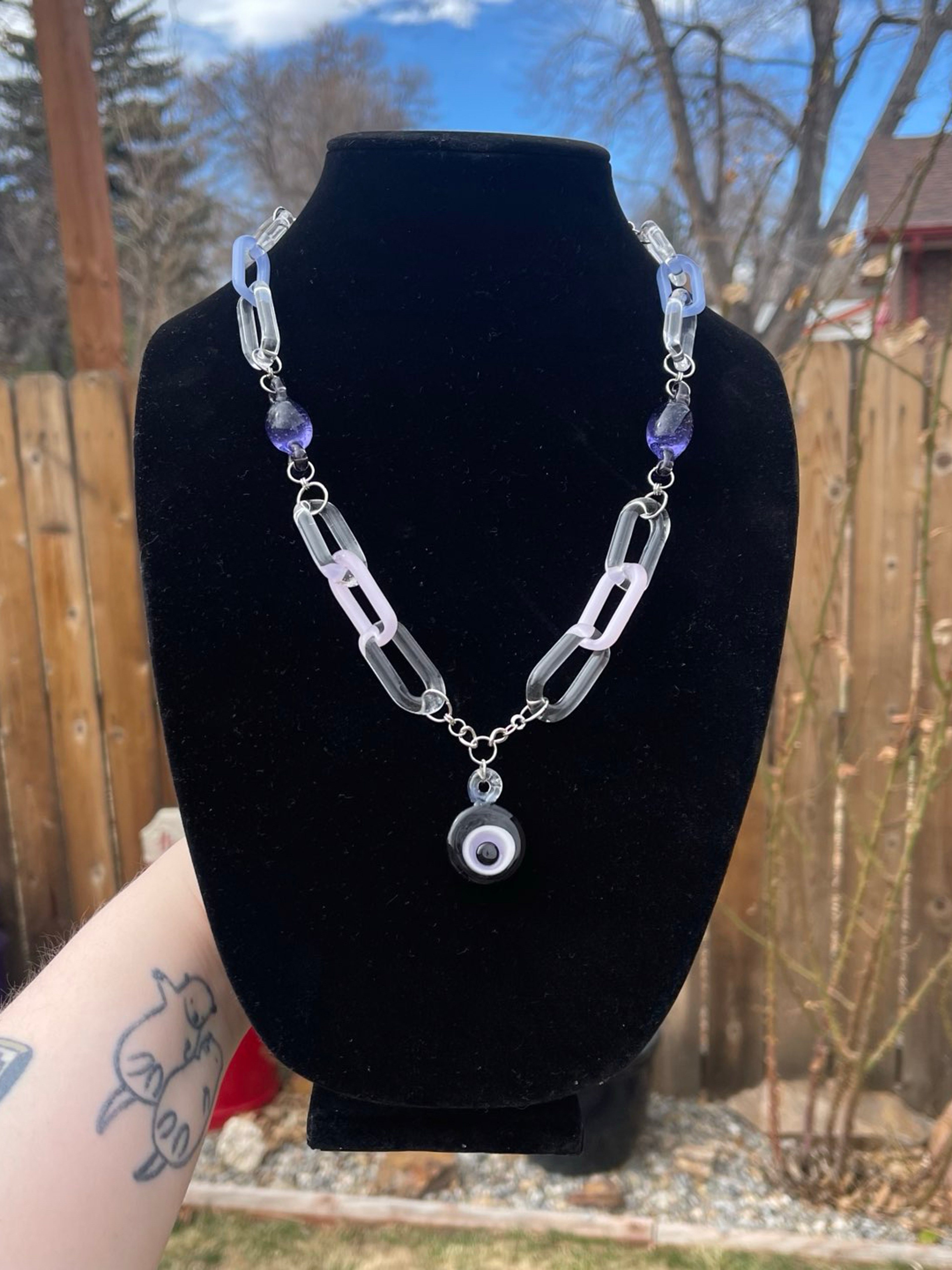 Preview pic of Multicolor Evil Eye Chain Necklace