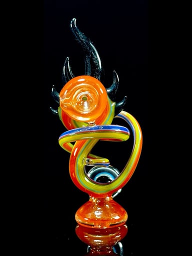 Preview pic of Cambria Glass Orange Swirl Spoon