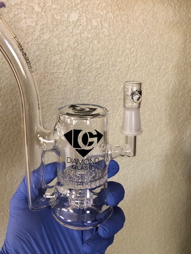 Preview pic of Diamond Glass 9in Dual Perc Sidecar - Matrix to Showerhead - 14mm - MINT