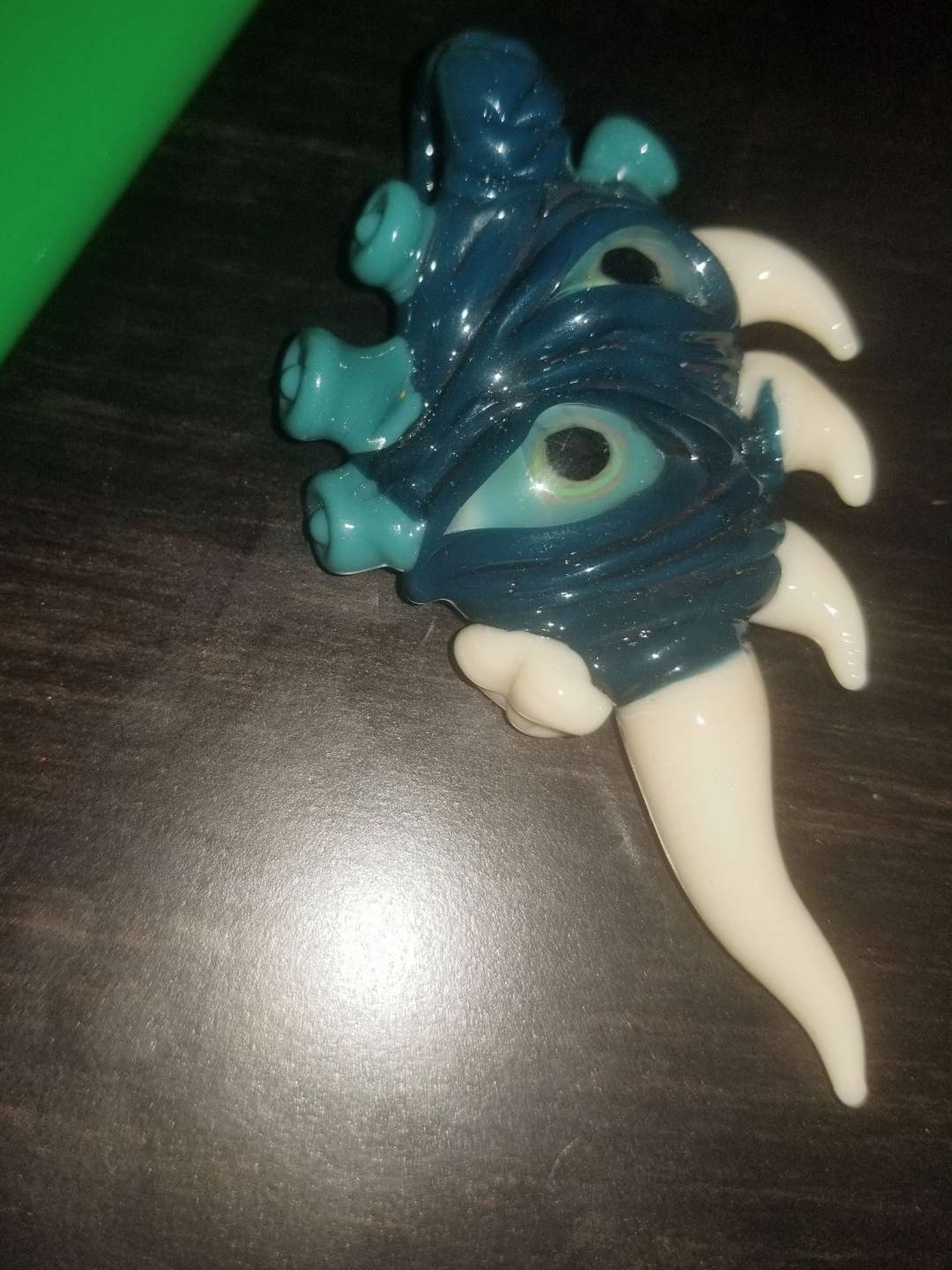 Preview pic of Salt Glass - Blue Eyed Slime Pendant