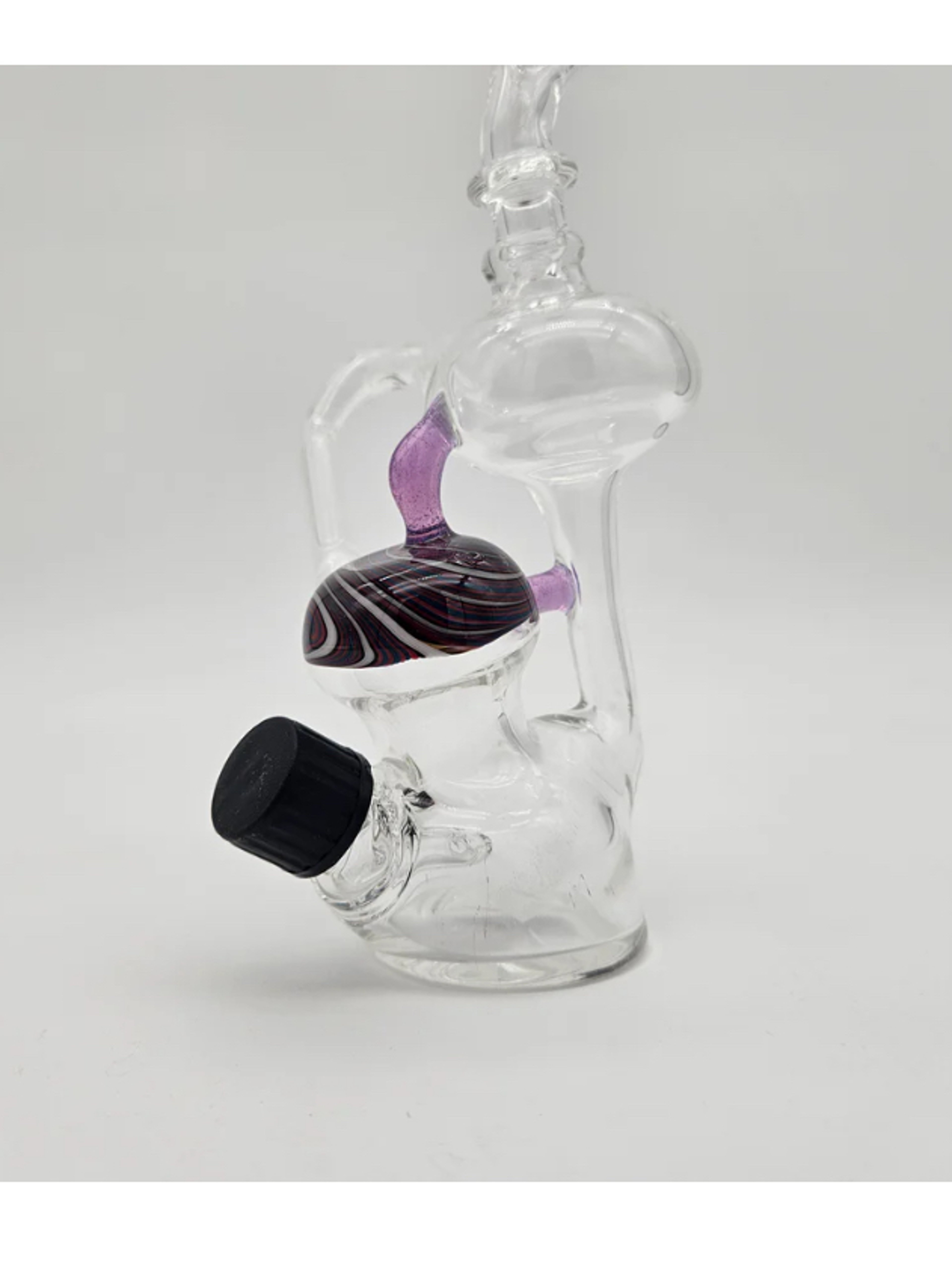 Preview pic of Ottone Glassworks Clear & Purple Recycler
