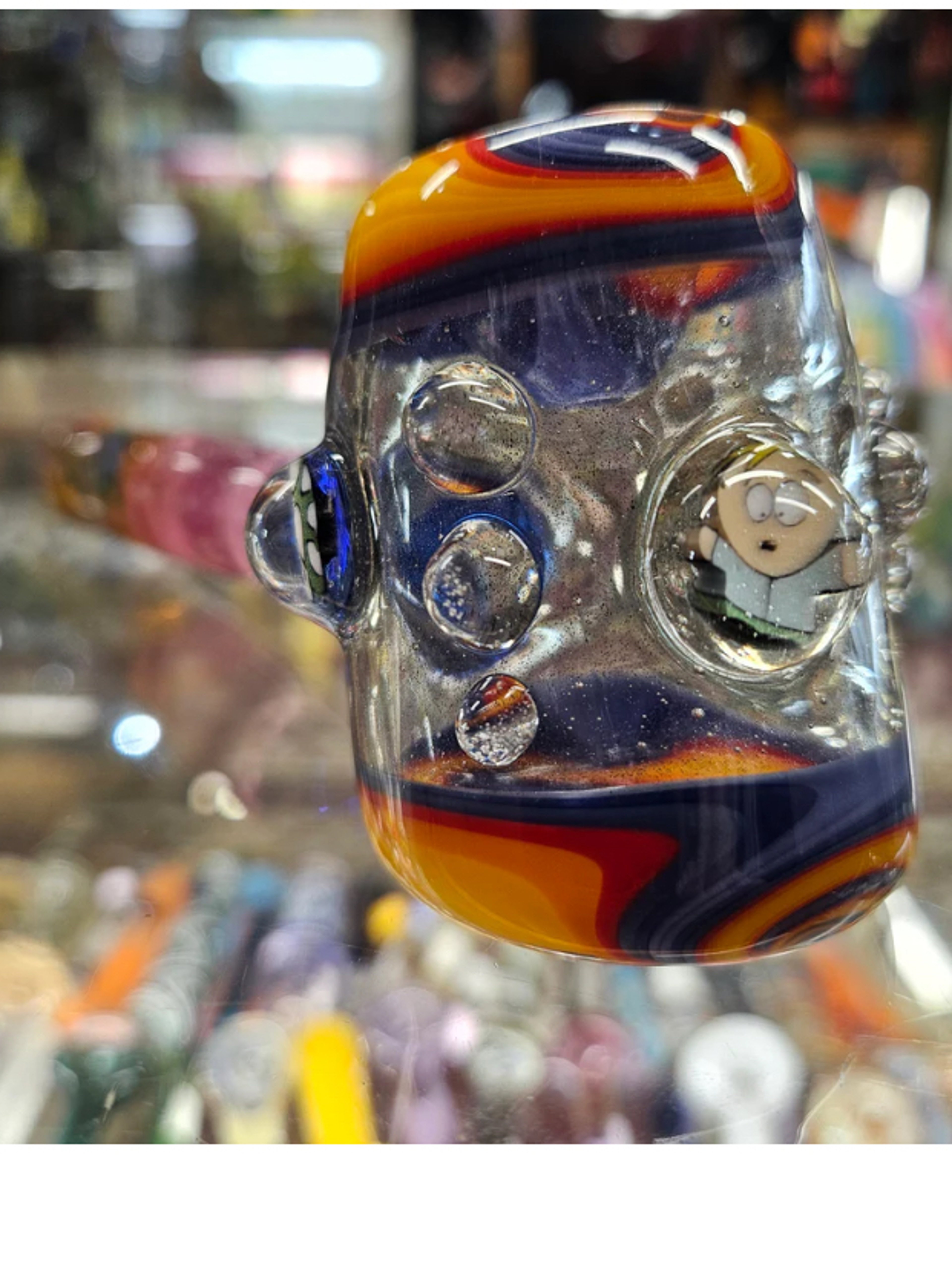 Ottone Glassworks Hammer With Mario Mushroom & South Park Millies image 0