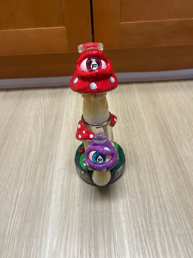 Preview pic of Unique Mushroom Glass Water Pipe w/ Deep Cheech Bowl – Clean – Ready to Use