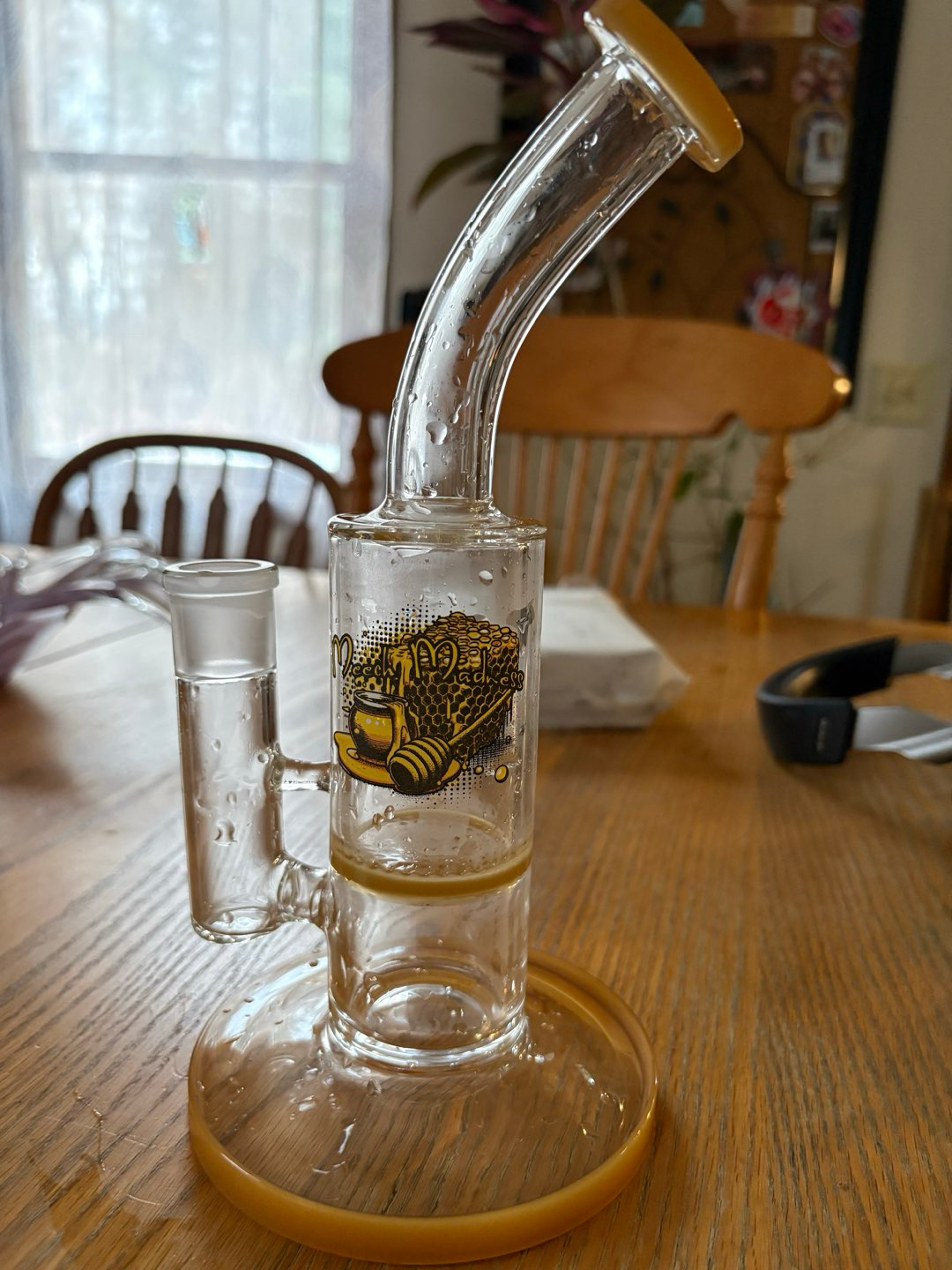 MEECH MADNESS HONEYCOMB BENT NECK BONG image 0