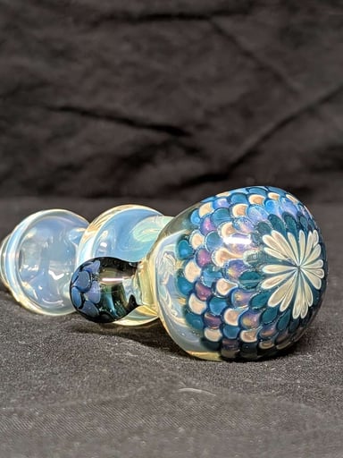 Preview pic of 4.25" Silver fumed dot stack spoon pipe