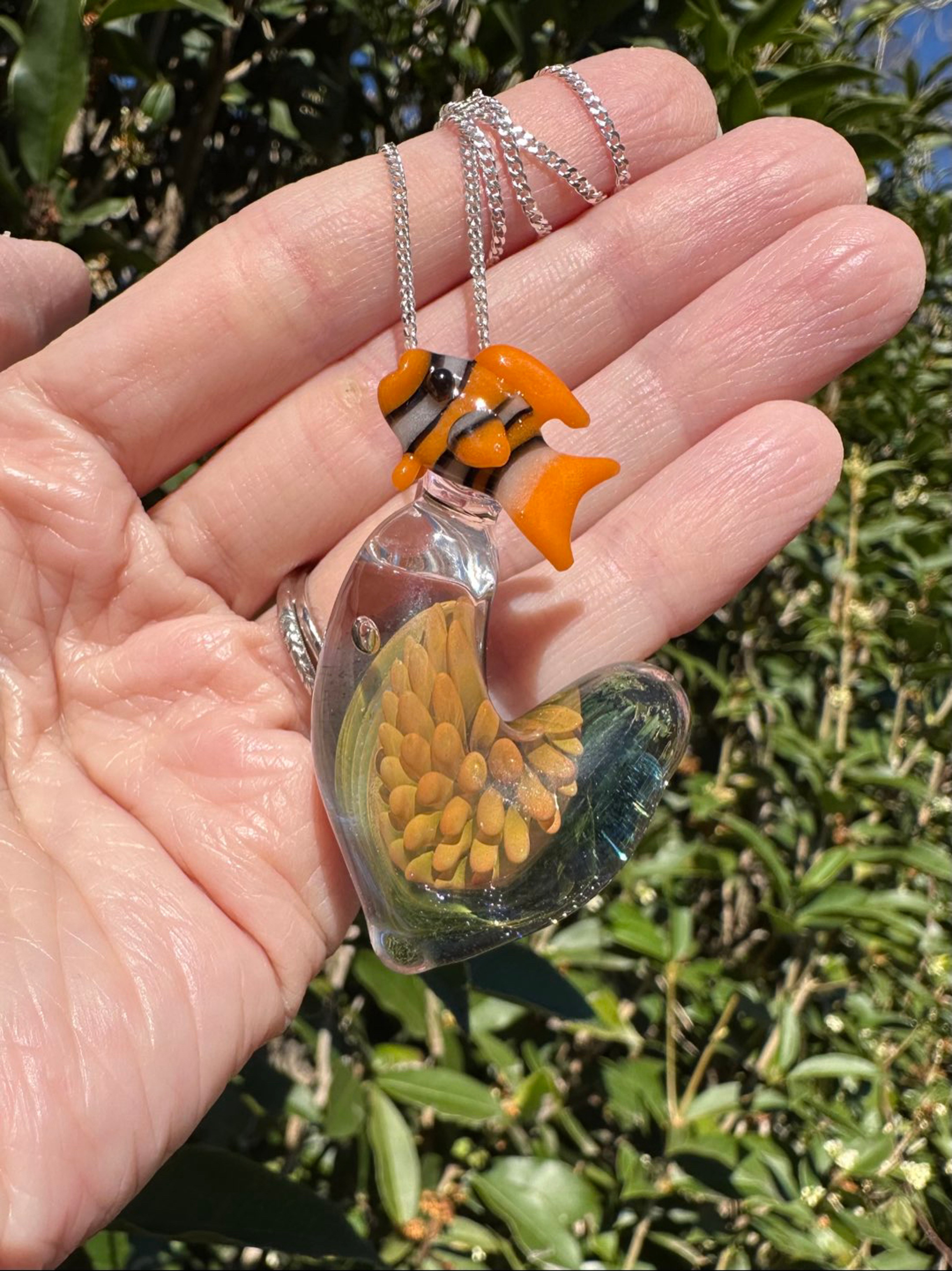 Preview pic of Aquatic Sea Anemone Clownfish Heart Pendant