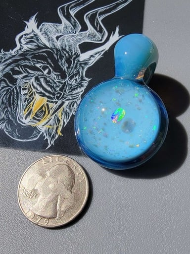 Preview pic of Aquarius & Dense Aquarius Tumbled Opal Crushed Opal Pendant UV