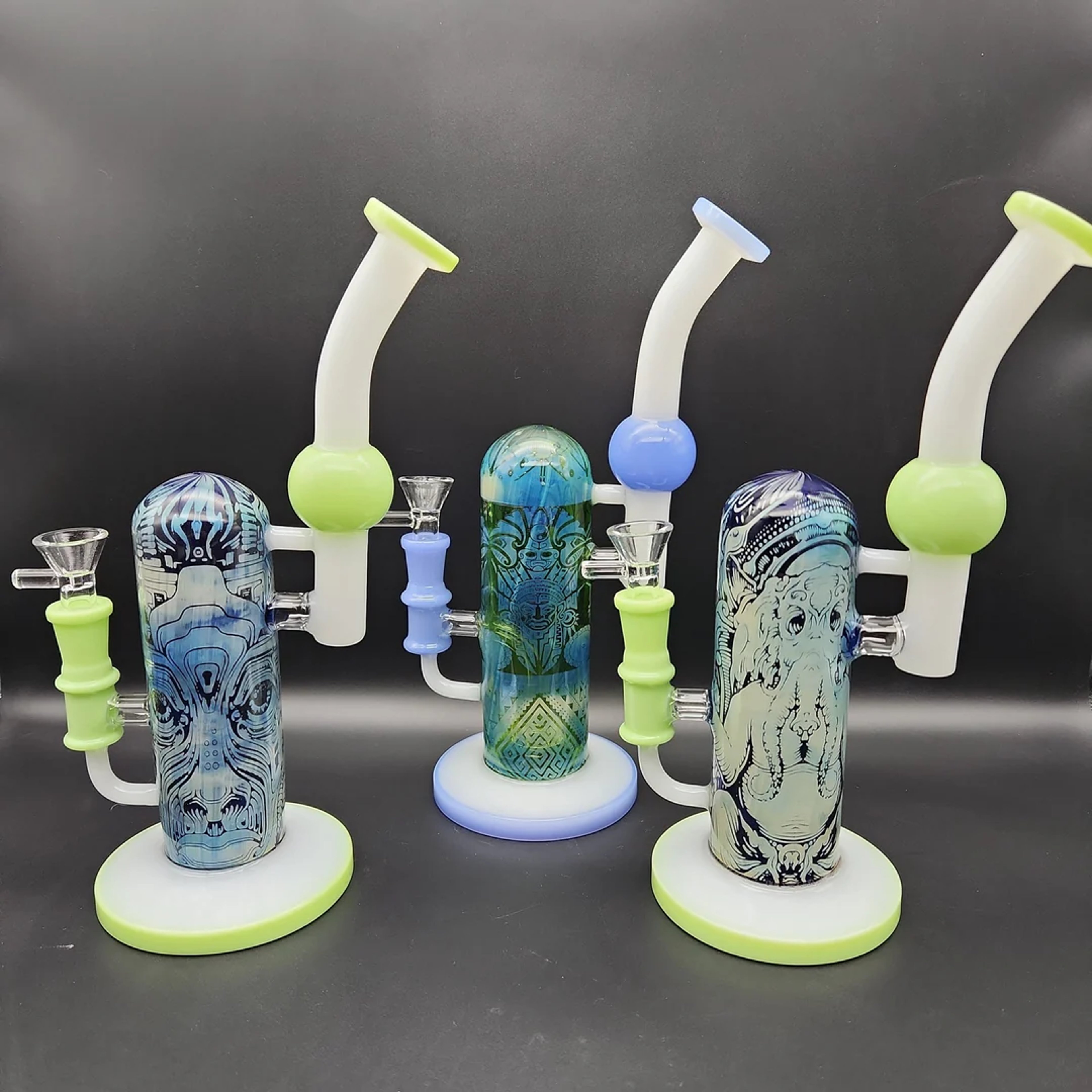 10.5 DESIGNER GLASS SIDECAR BUBBLER image 0