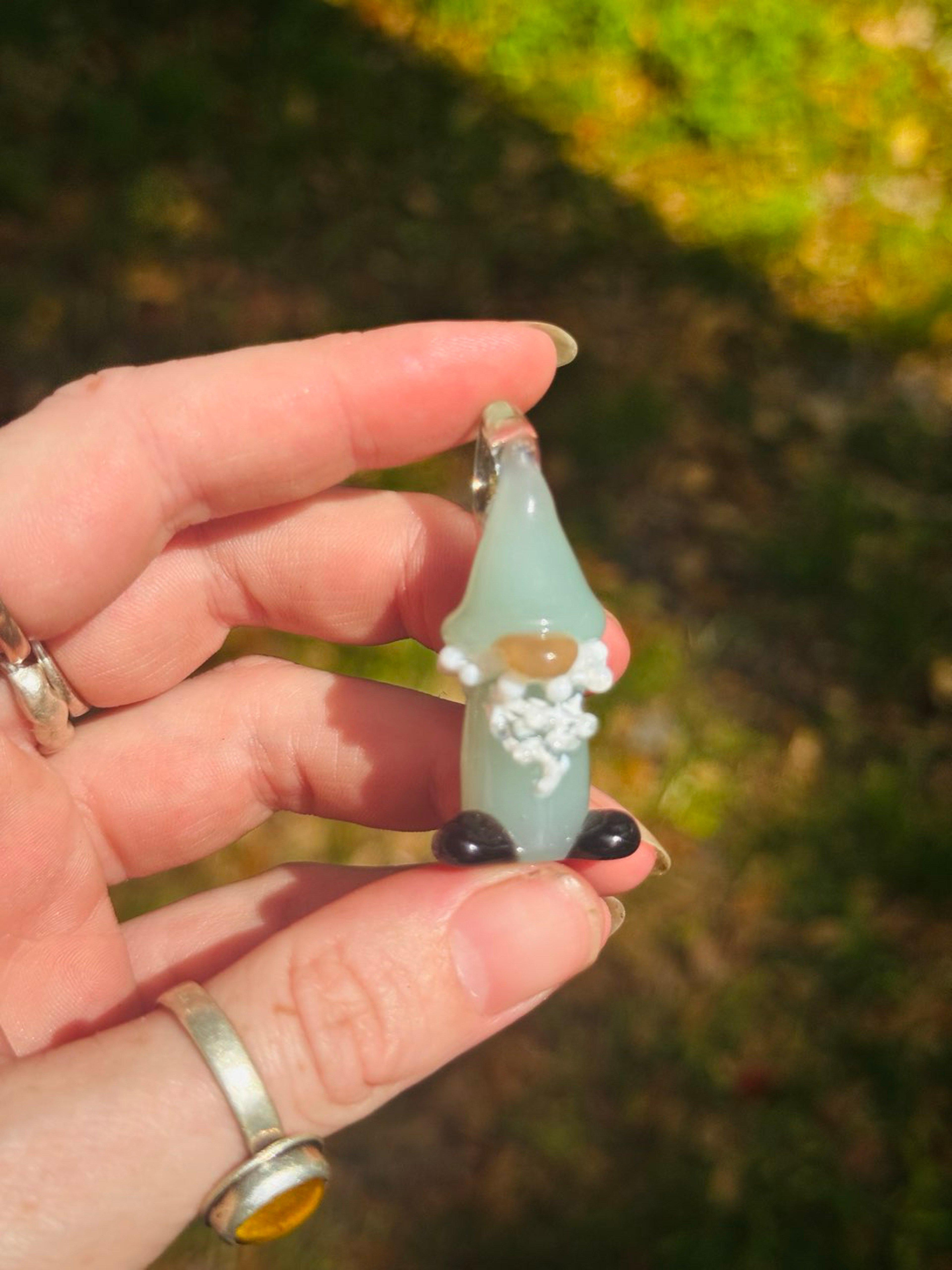 Mint green Gnome pendant image 0